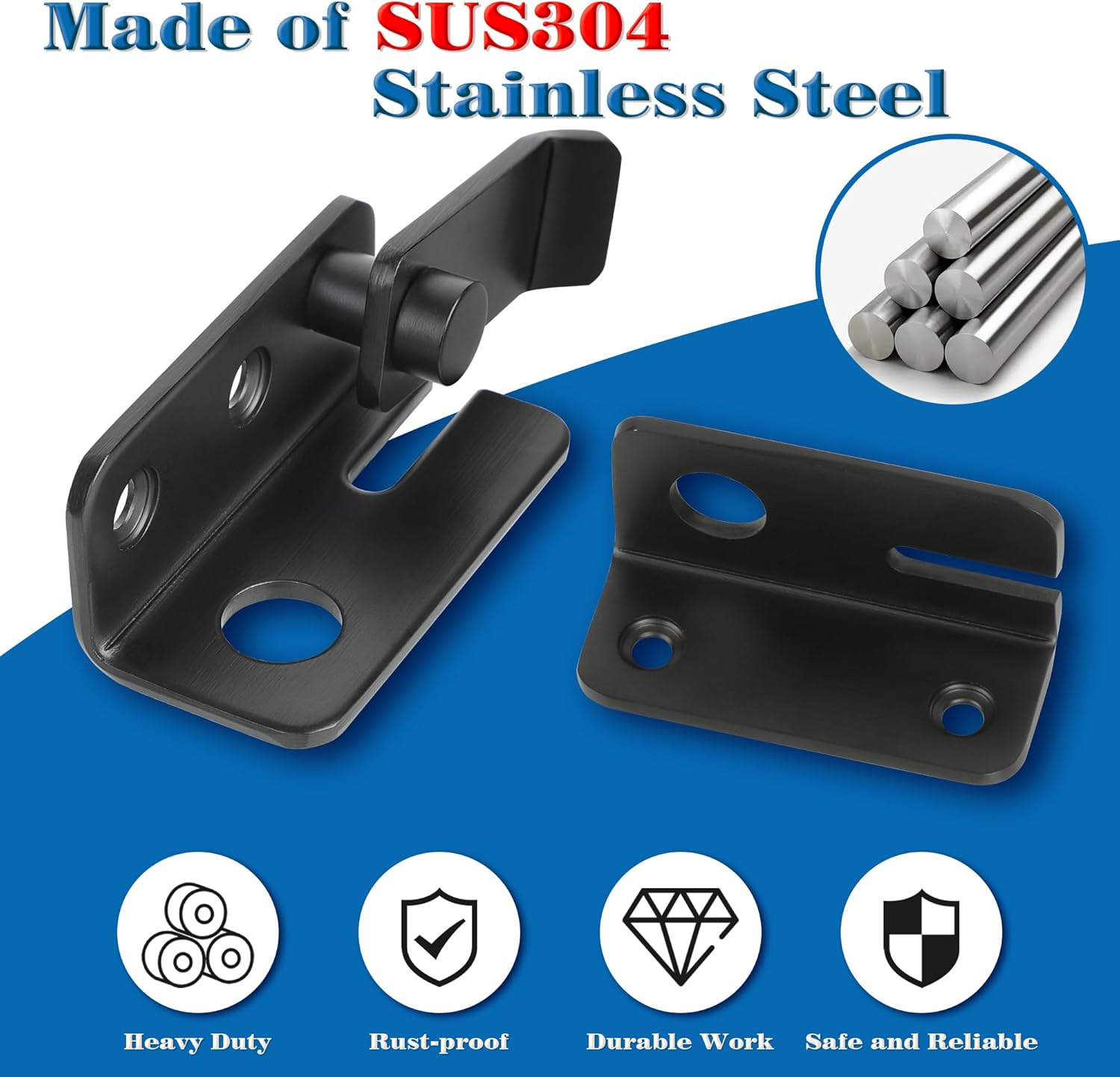 Alise Flip Latch,Gate Latches Slide Bolt Latch Safety Door Lock Catch for Barn Cabinet Pet Cage