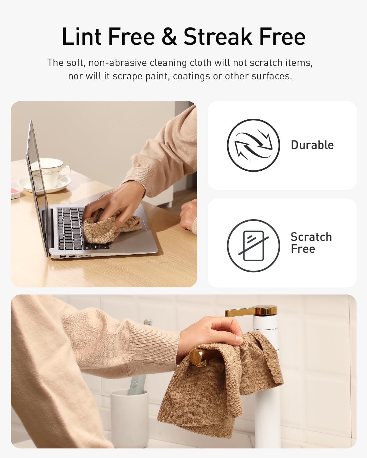 Fantasticlean Microfiber Cleaning Cloth Roll -75 Pack, Tear Away Microfiber Towels, 12" x 12"