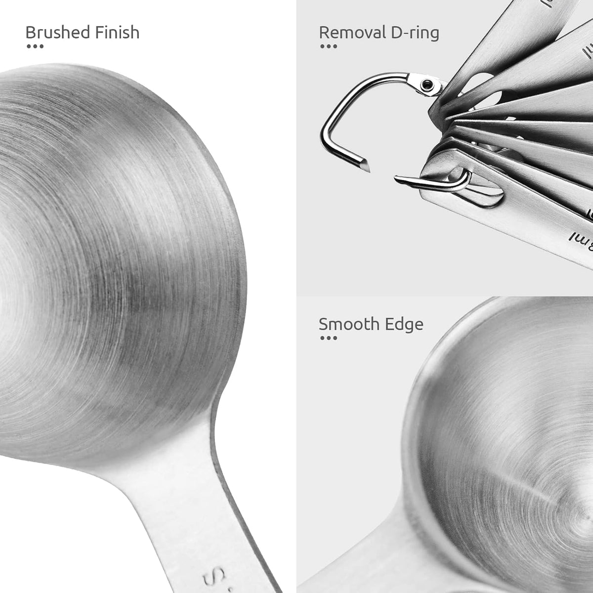 U-Taste 18/8 Stainless Steel Measuring Spoons Set: 7 Piece - 1/8, 1/4, 1/2, 3/4 tsp, 1 tsp, 1/2 & 1