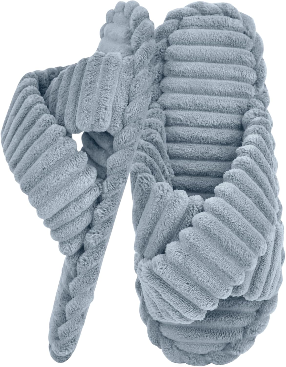 ZOORON Women's Cozy Slippers Crossbands & Durable Foam - Soft Plush Lined Non-Slip Indoor Outdoor