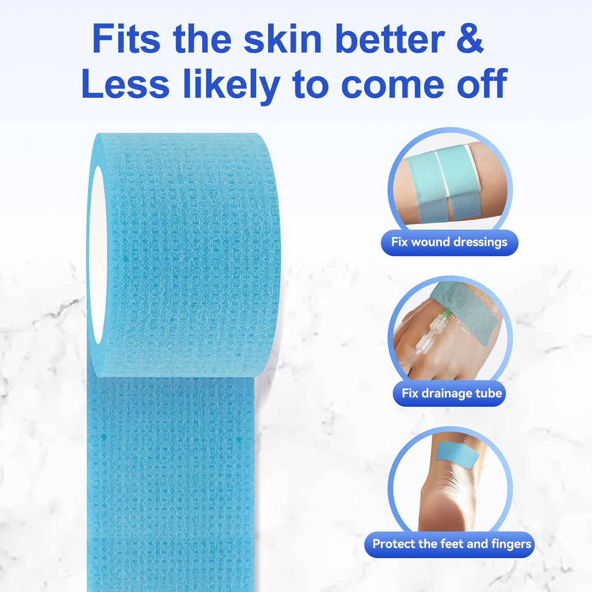 6 Rolls Silicone Medical Tape for Wound Care - 1" x 5.5 Yard Waterproof Medical Tape for Skin