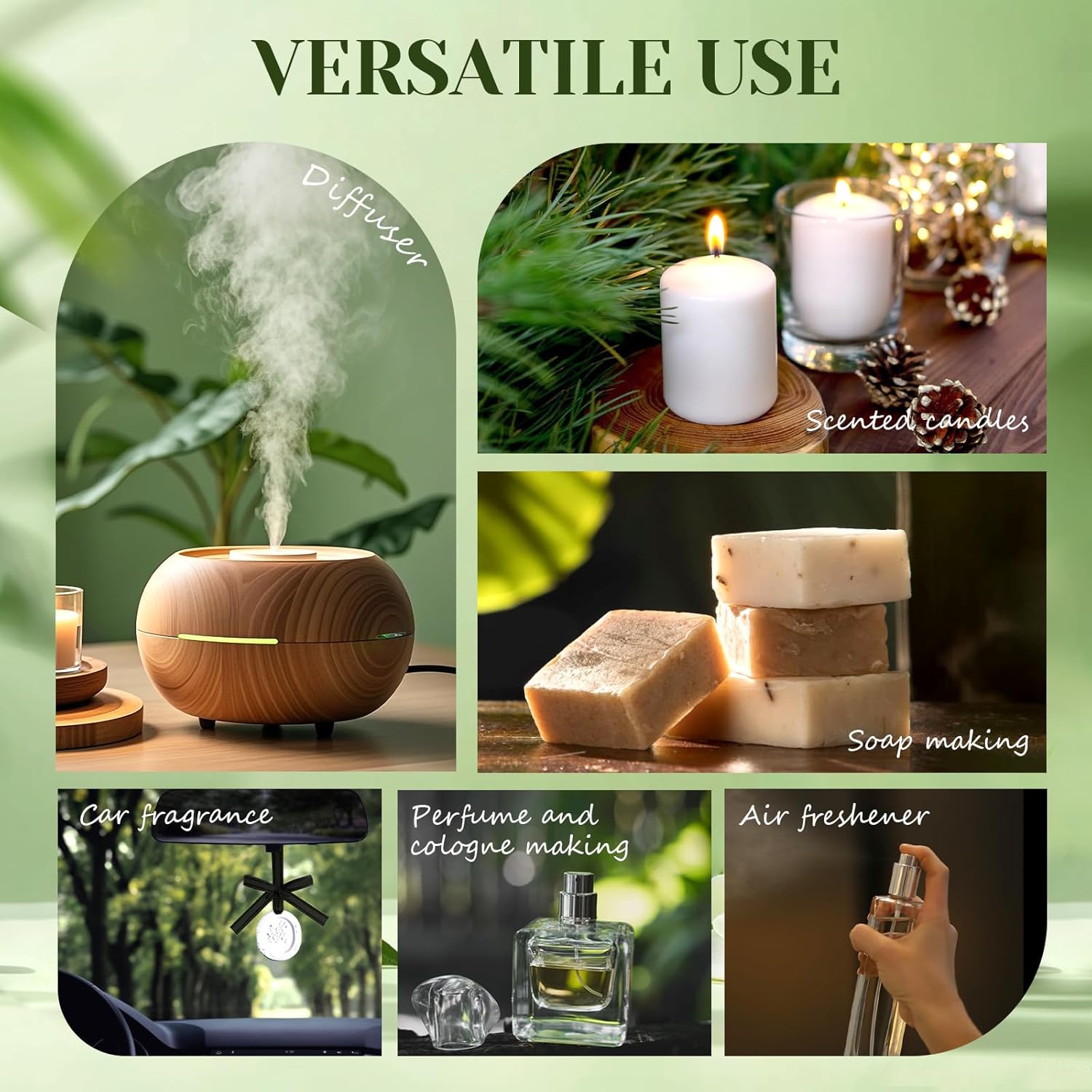 Fragrance Oils Set, Essential Oils for Diffuser for Home, Candle Sopa Making - Enchanted Forest