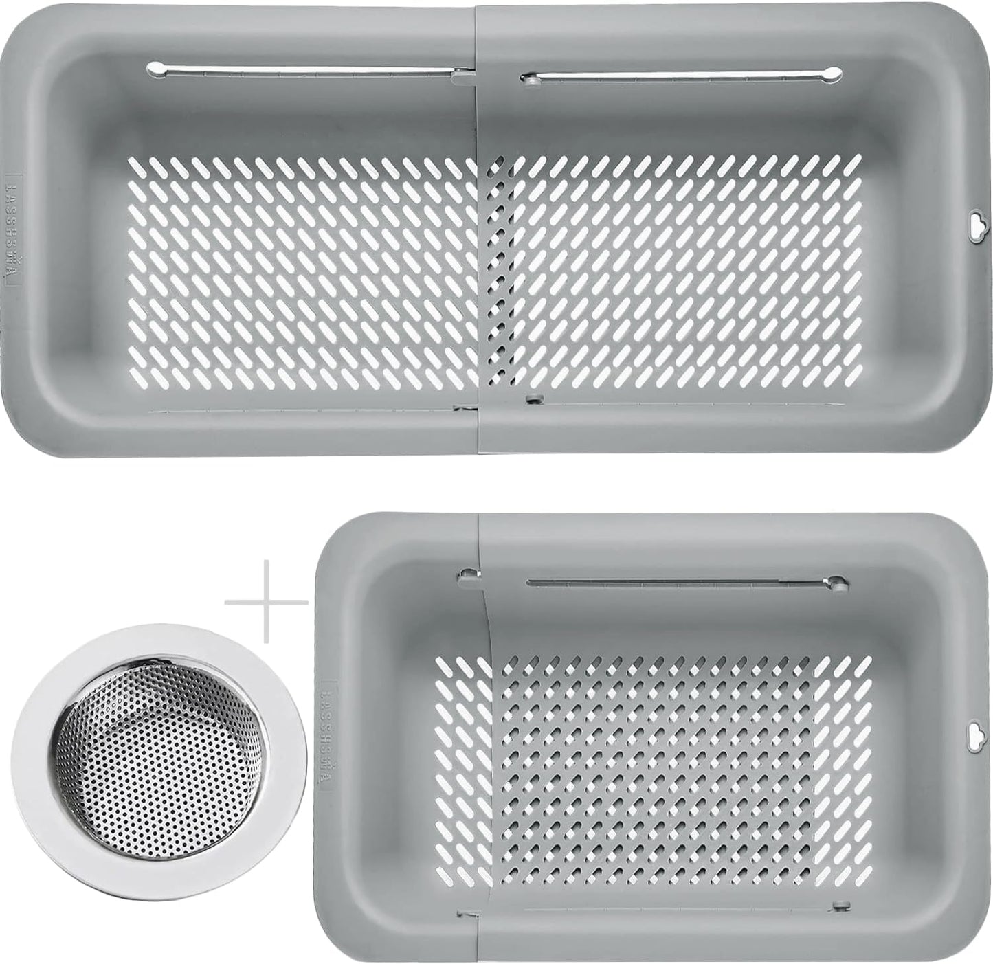 LASSHSWA Collapsible Colander and Strainer for Kitchen, Over the Sink Strainer Basket for Kitchen