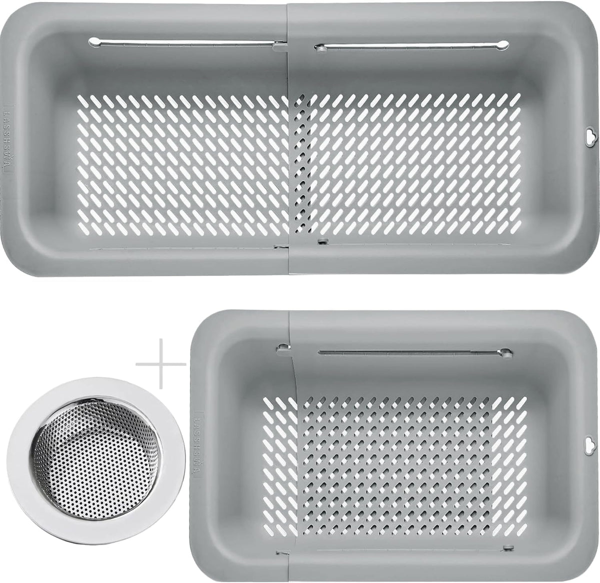 LASSHSWA Collapsible Colander and Strainer for Kitchen, Over the Sink Strainer Basket for Kitchen