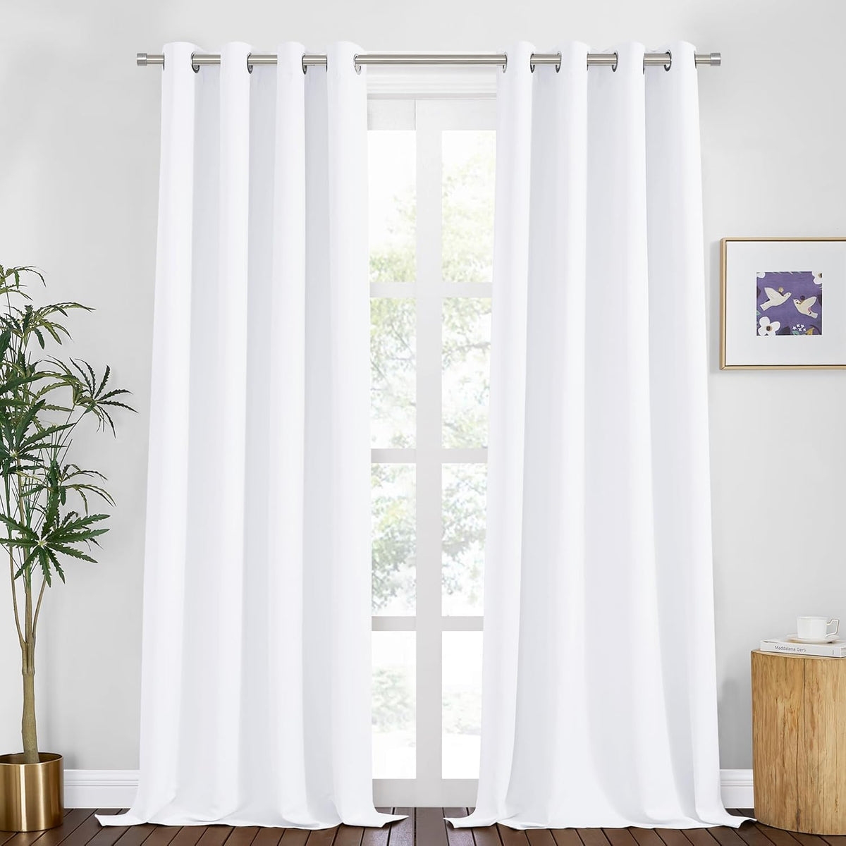 PONY DANCE Room Darkening Curtains for Bedroom - 2 Panels Set Thermal Insulated Doorway Hallway