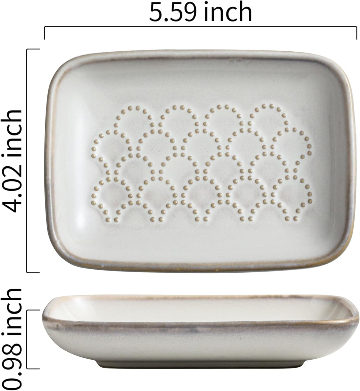 Gomakren Soap Dish for Shower, Ceramic Soap Dishes for Bar Soap Sponge, Shower Soap Holder Saver