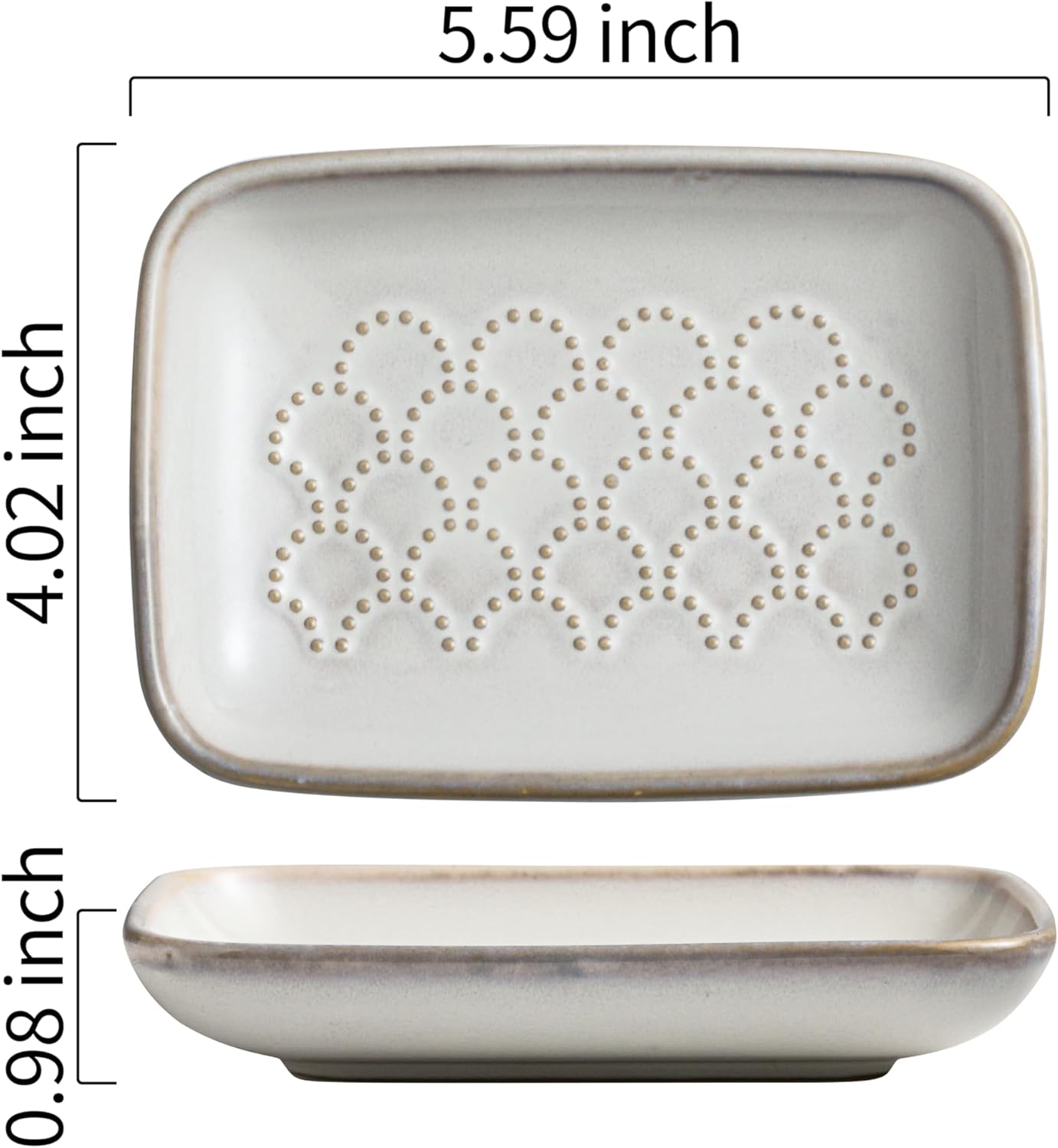 Gomakren Soap Dish for Shower, Ceramic Soap Dishes for Bar Soap Sponge, Shower Soap Holder Saver