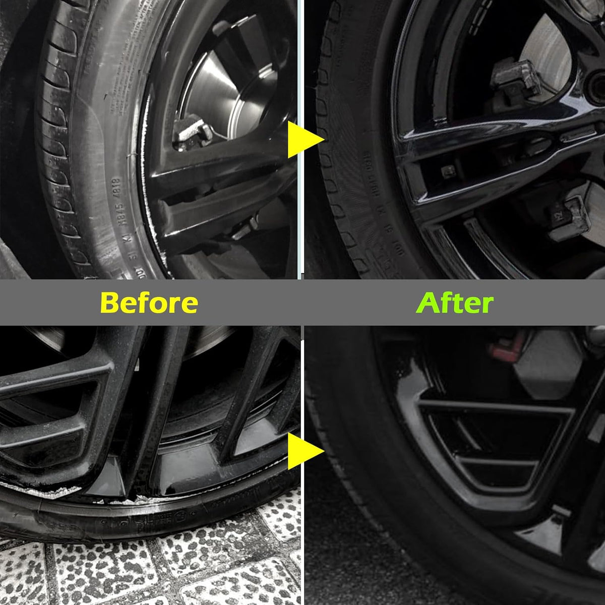 FOLLOWIN Gloss Black Rim Touch Up Paint for Cars, Wheel Rim Paint Repair Kit,Automotive Rim Scratch