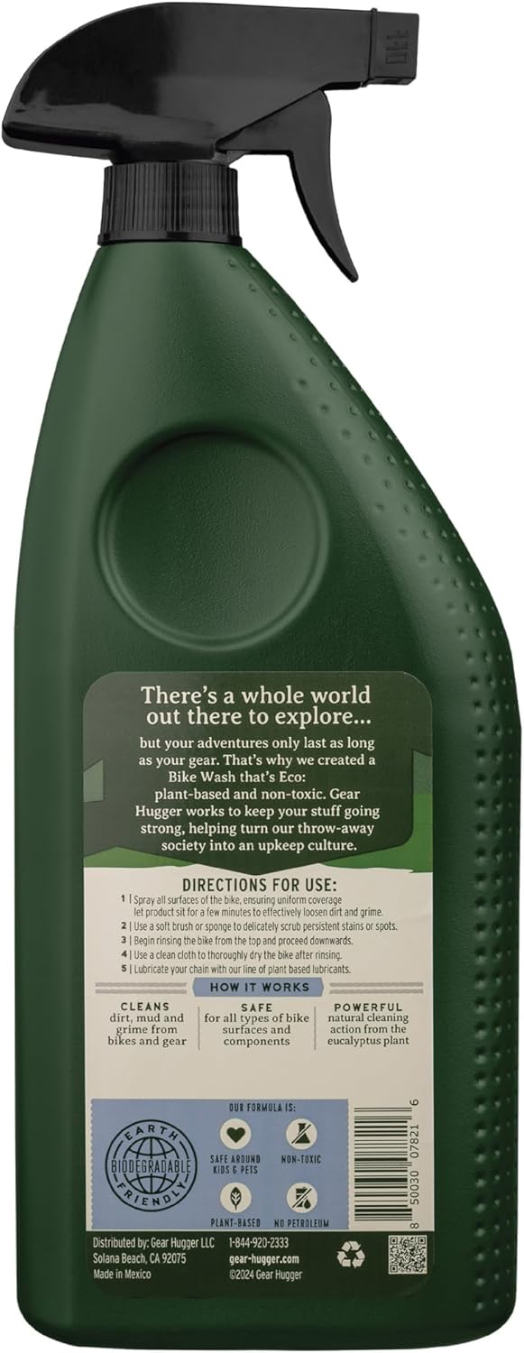 Gear Hugger Bike Wash Spray (32 oz, Pack of 1) – Eco-Friendly Cleaner Spray, Wash Soap with Natural
