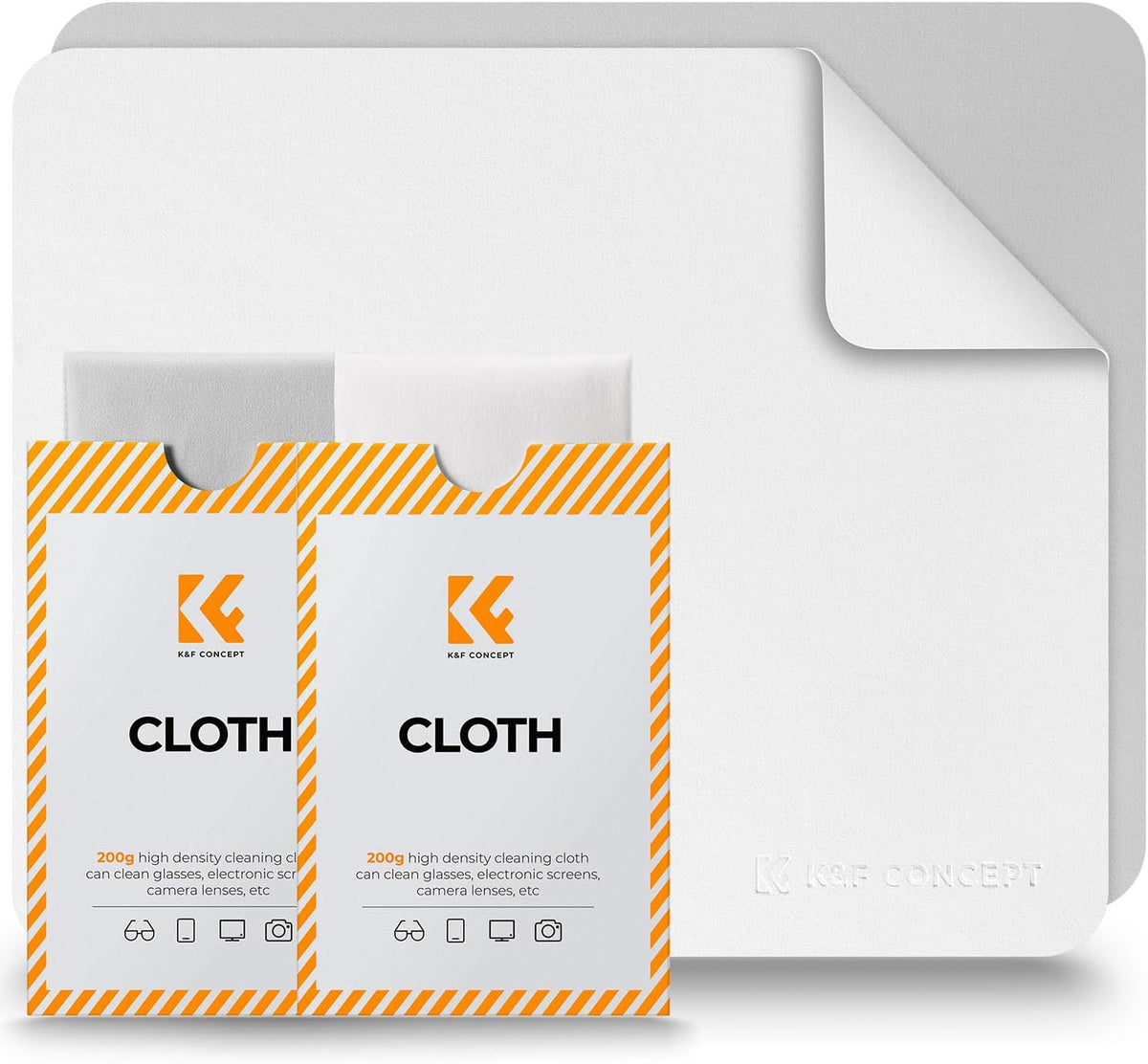 K&F CONCEPT 2 Pack Lens Cleaning Cloth | Microfiber Cleaning Cloth | Glasses Cleaning Cloths |