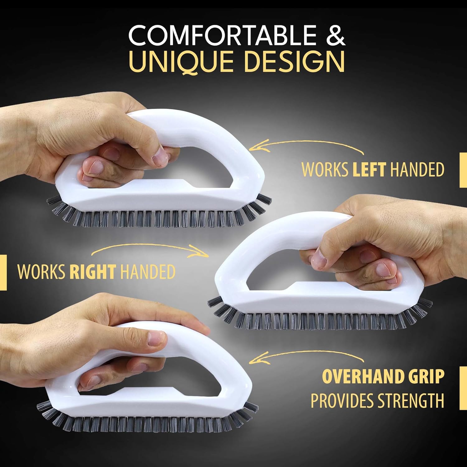 Grout Brush with Stiff Nylon Bristles, Heavy Duty Hand Grout Scrub Brush for Cleaning Baseboards