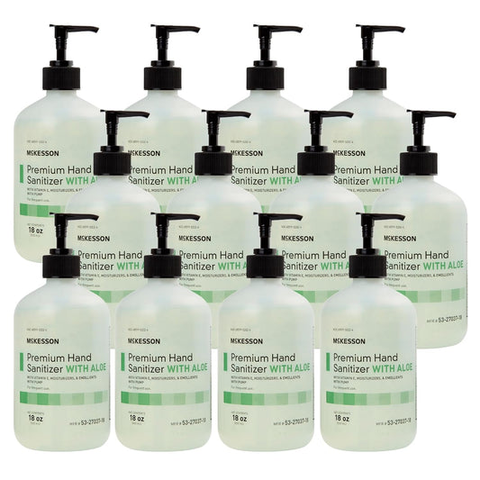 McKesson Hand Sanitizer with Aloe, 18 oz Pump Bottle [Pack of 12] – Bulk, 70% Ethyl Alcohol, Spring