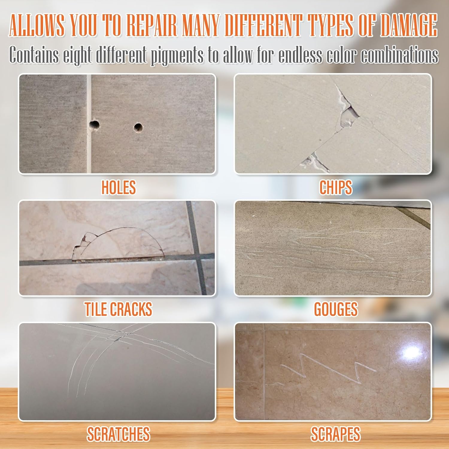 Tile Repair Kit, Ceramic Tile Repair Kit(Color Match), Porcelain Tile Chip Repair Kit with Super