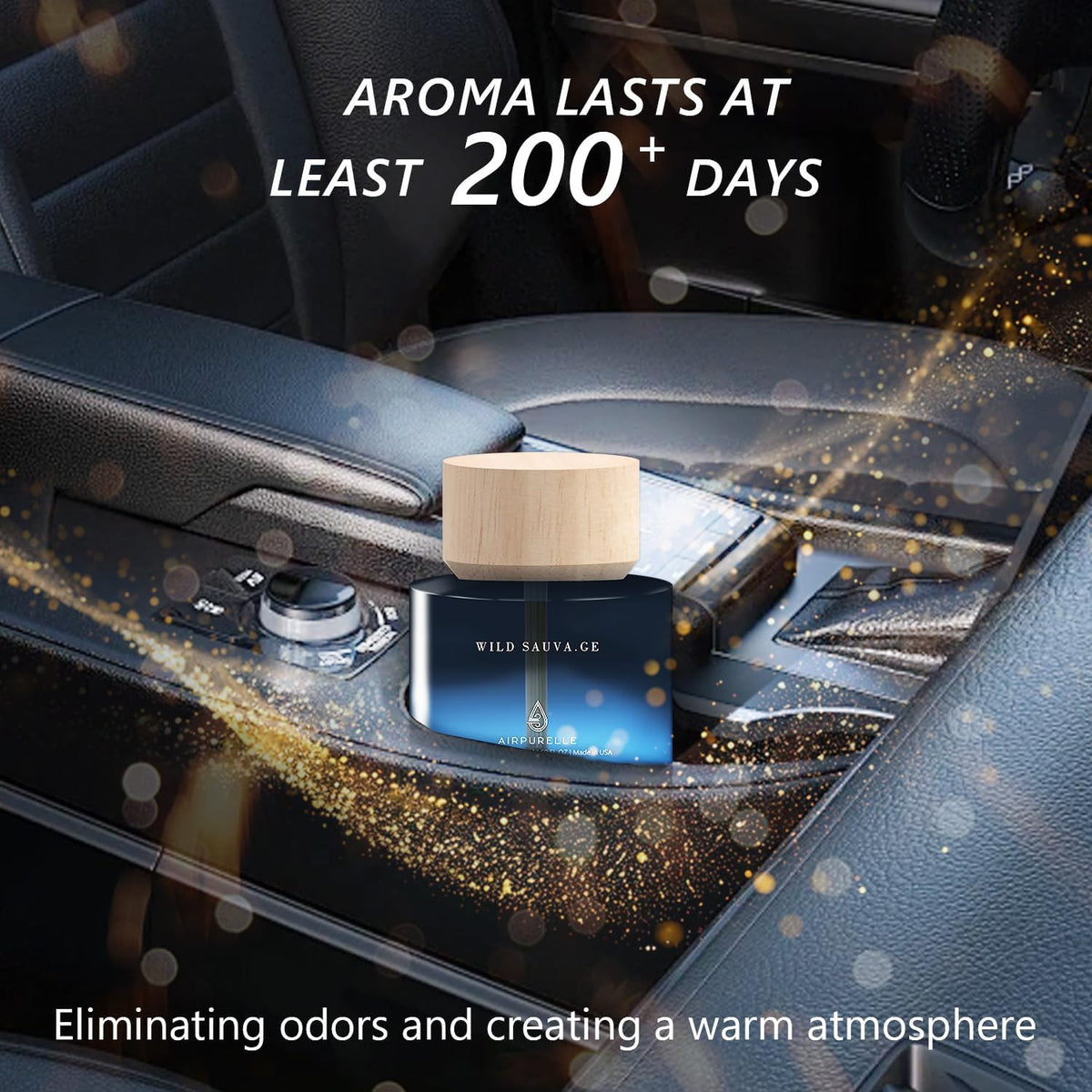 Car Air Freshener for Men & Women – Long-Lasting Woody Citrus Essential Oil Diffuser for Car Cup