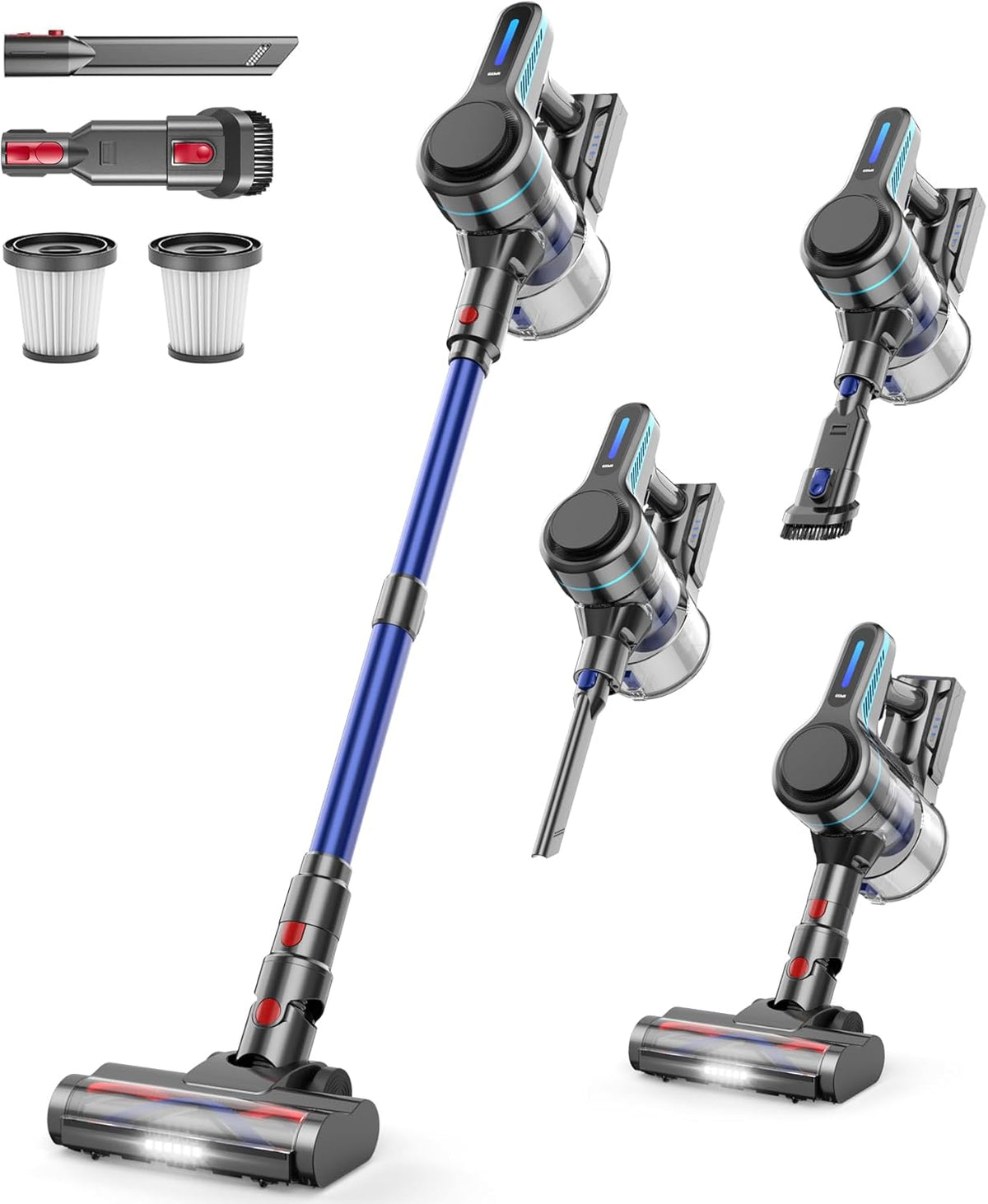 NADALY Cordless Vacuum Cleaner for Home, 8-in-1 Powerful Stick Vacuum Cordless with 45Mins Runtime