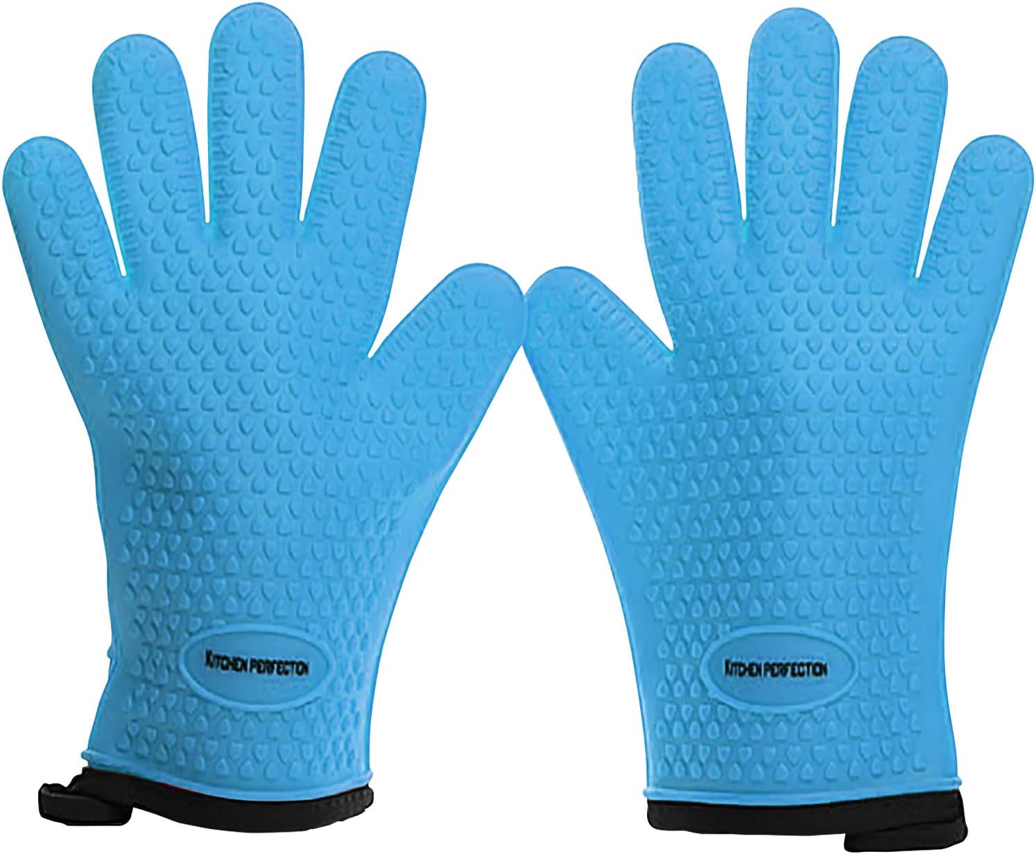 KITCHEN PERFECTION XL Silicone Smoker Oven Gloves-Extreme HeatResistant Gloves-Handle Hot Food