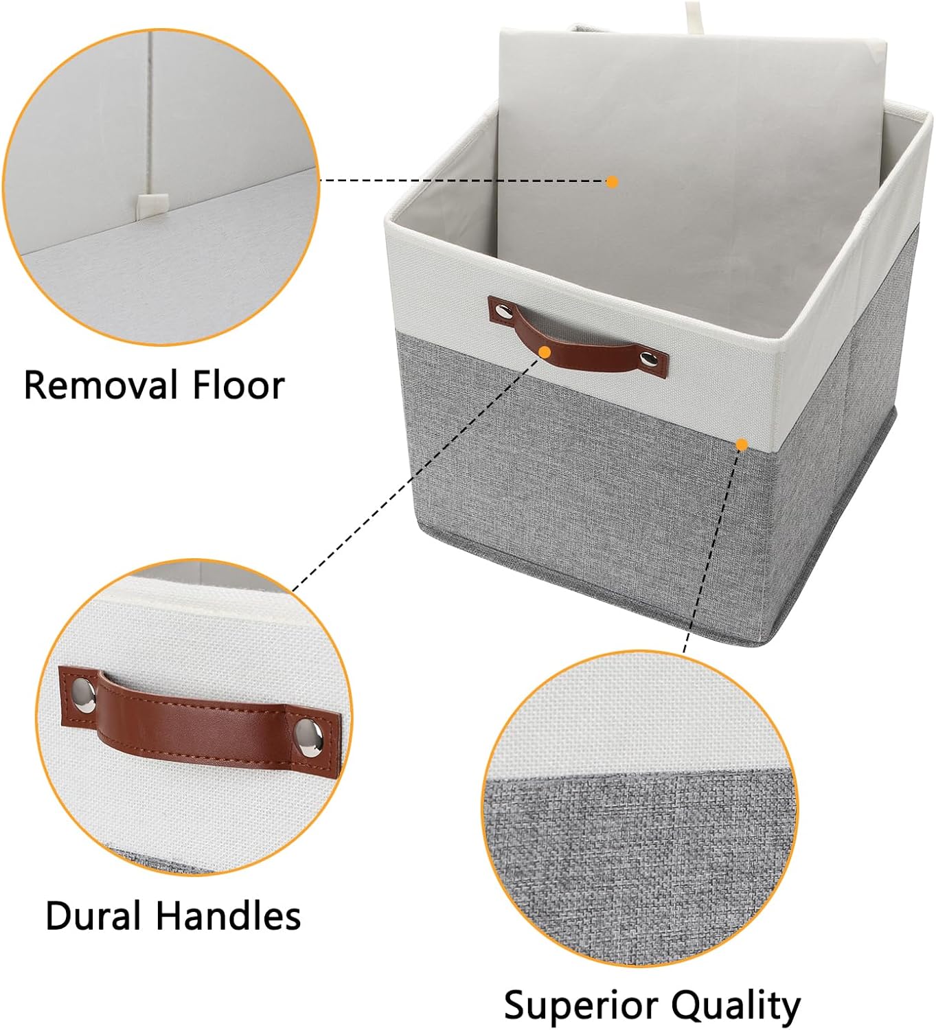 DULLEMELO Storage Cubes 13 inch, Collapsible Sturdy Cube Storage Bins With Handles for