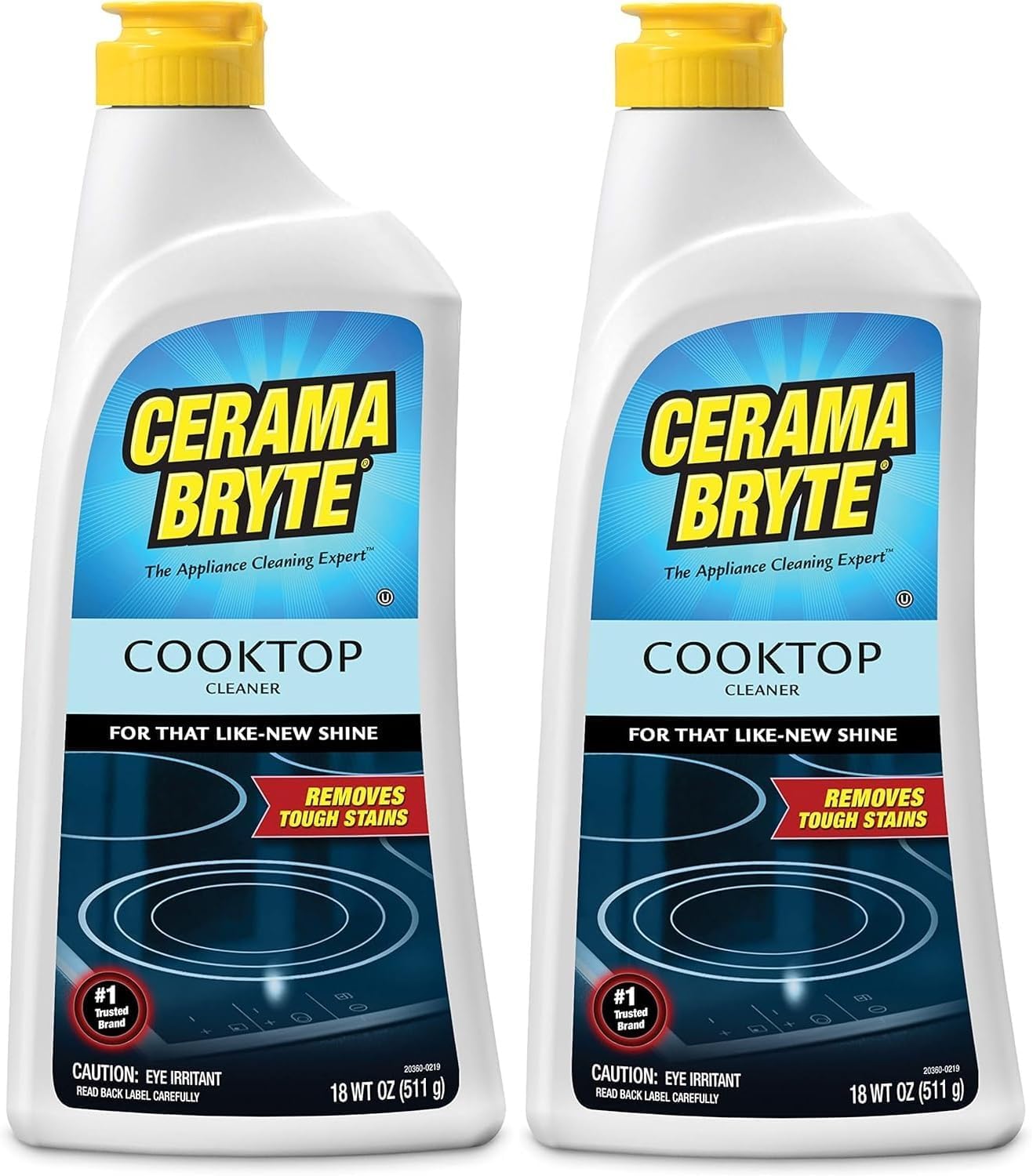 Cerama Bryte Removes Tough Stains Cooktop and Stove Top Cleaner for Glass - Ceramic Surfaces, 18