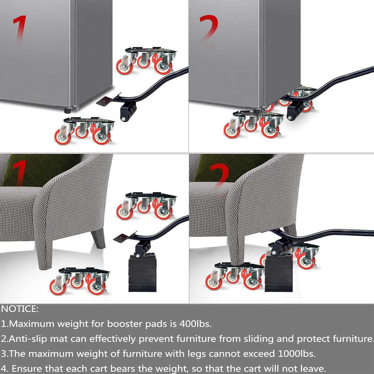 Furniture-Dolly-Furniture-Movers-with-5-Wheels, Furniture Sliders Large Size Carbon Steel Panel