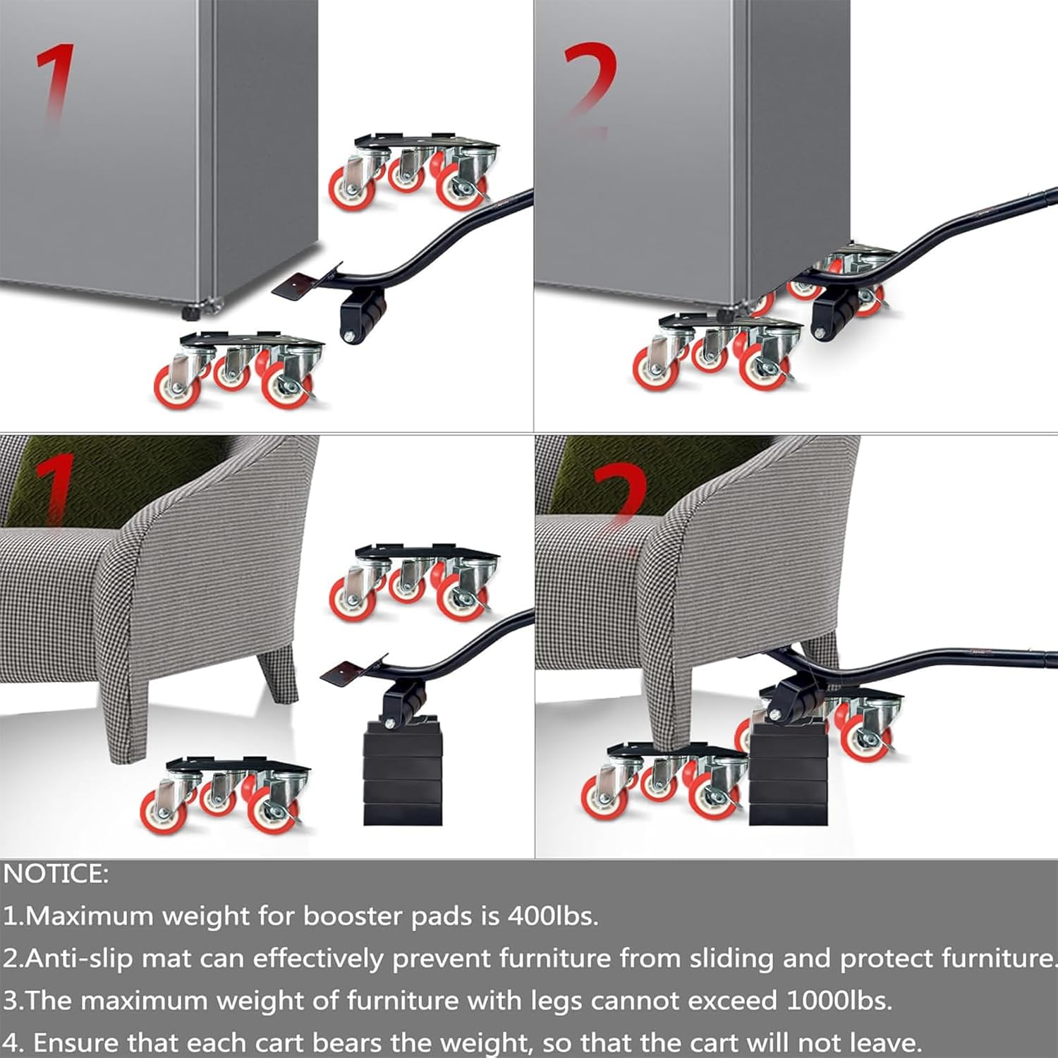 Furniture-Dolly-Furniture-Movers-with-5-Wheels, Furniture Sliders Large Size Carbon Steel Panel