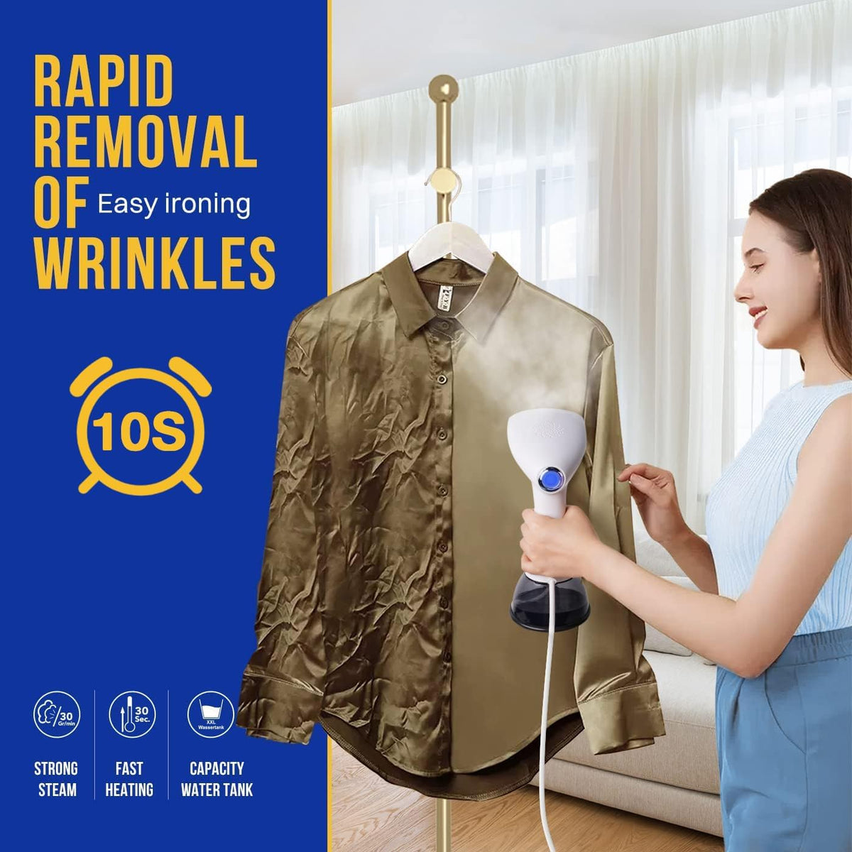 Steamer for Clothes 1350W, Clothes Steamer for Home, Office, Travel, Upgraded 400ML Large Capacity