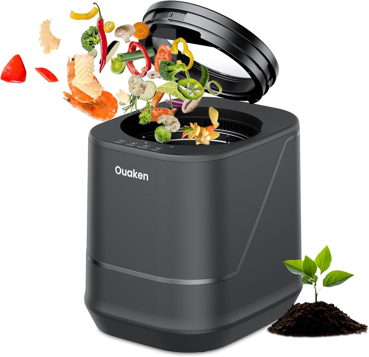 Electric Composter for Kitchen - 4L Countertop Indoor Compost Bin Smart Odorless Turn Kitchen Waste