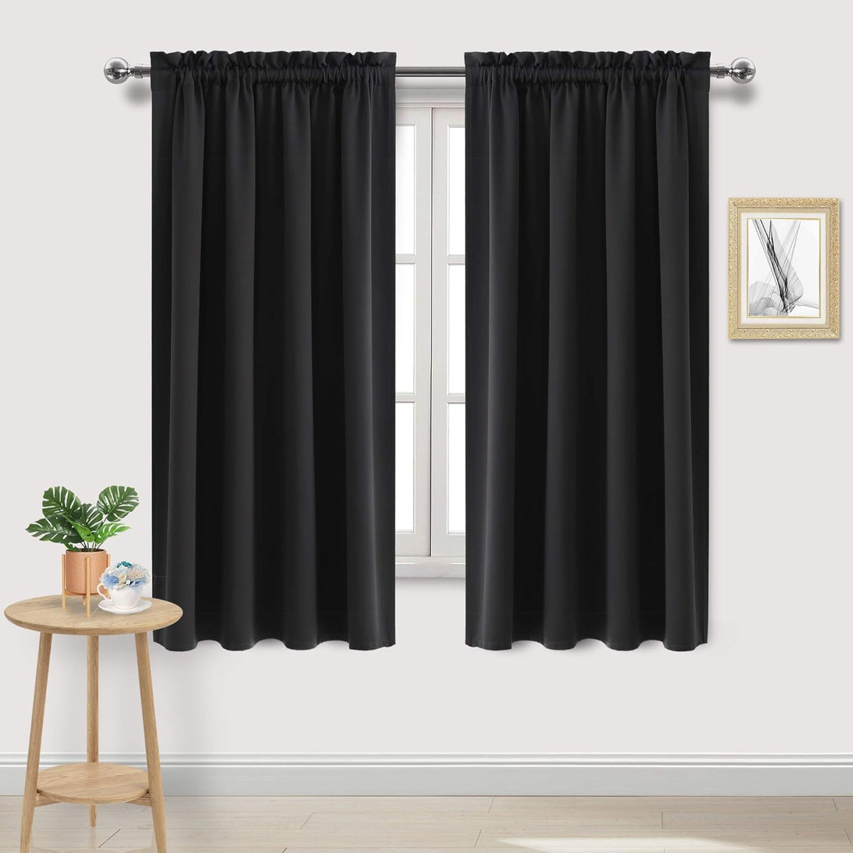 DWCN Blackout Curtains Room Darkening Thermal Insulated Bedroom Curtains Window Curtain Panels, 52
