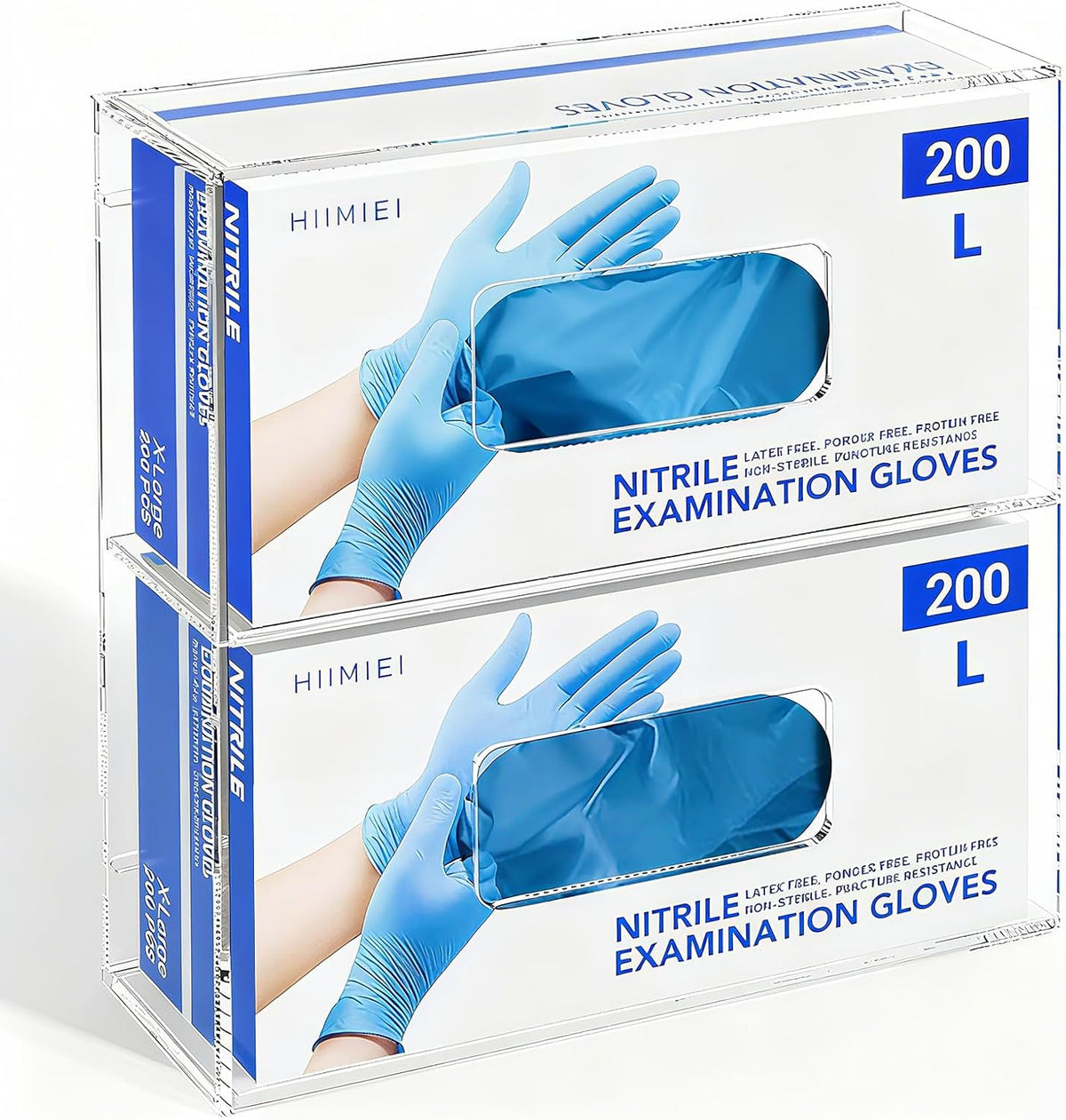HIIMIEI Glove Holder for Wall Mount: Magnetic Gloves Box Holder, Acrylic Disposable Rubber Latex