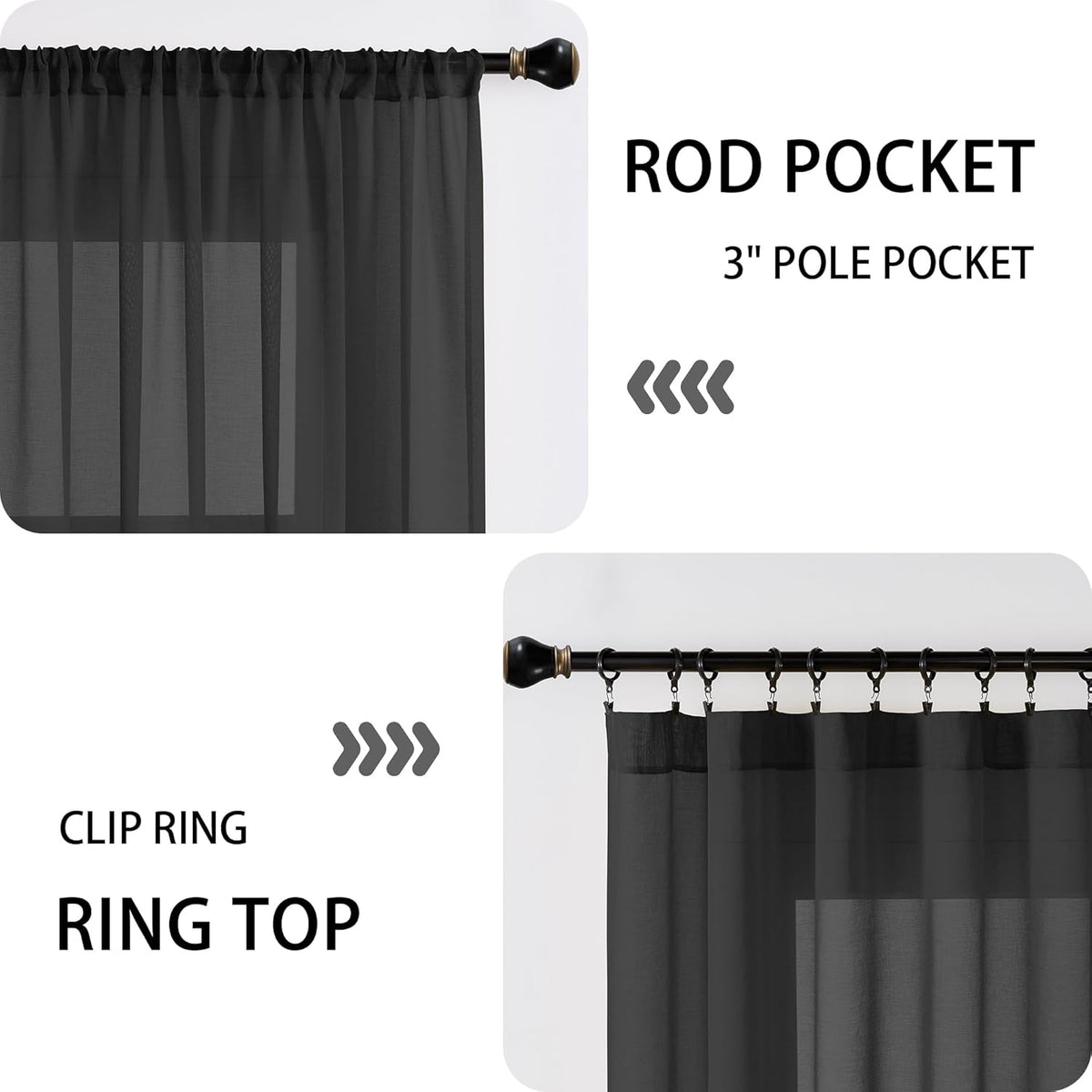 Tollpiz Sheer Door Curtains Closet Linen Textured Curtains Sheer Doorway Light Filtering Voile Rod