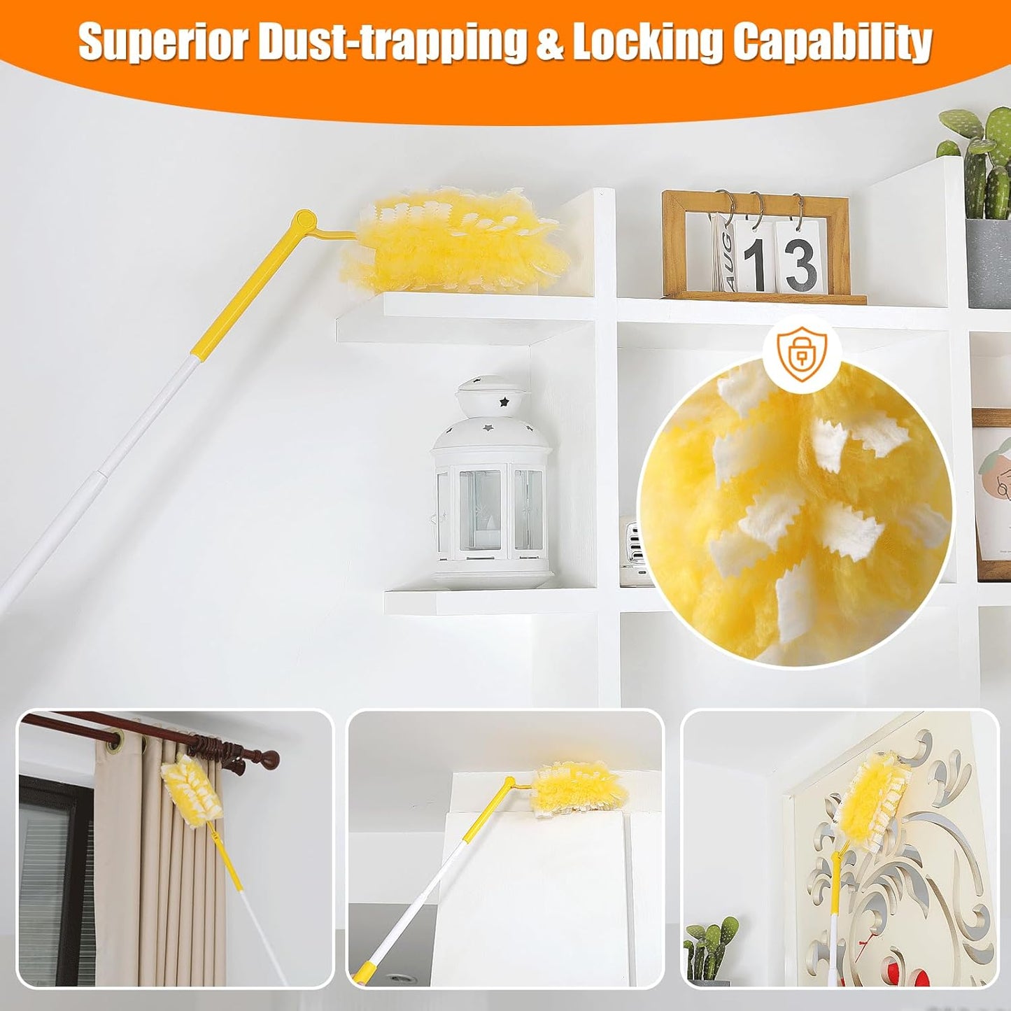 60 Count 360° Heavy Duty Duster Refills Compatible with Swiffer,Large Size-Extra Thick Disposable