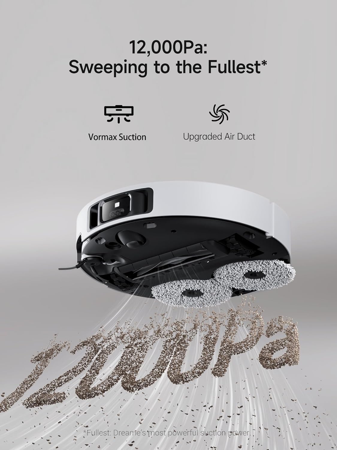 DREAME X40 Ultra Robotic Vacuum with Removable & Liftable Mop, 12,000Pa Suction, Side Brush