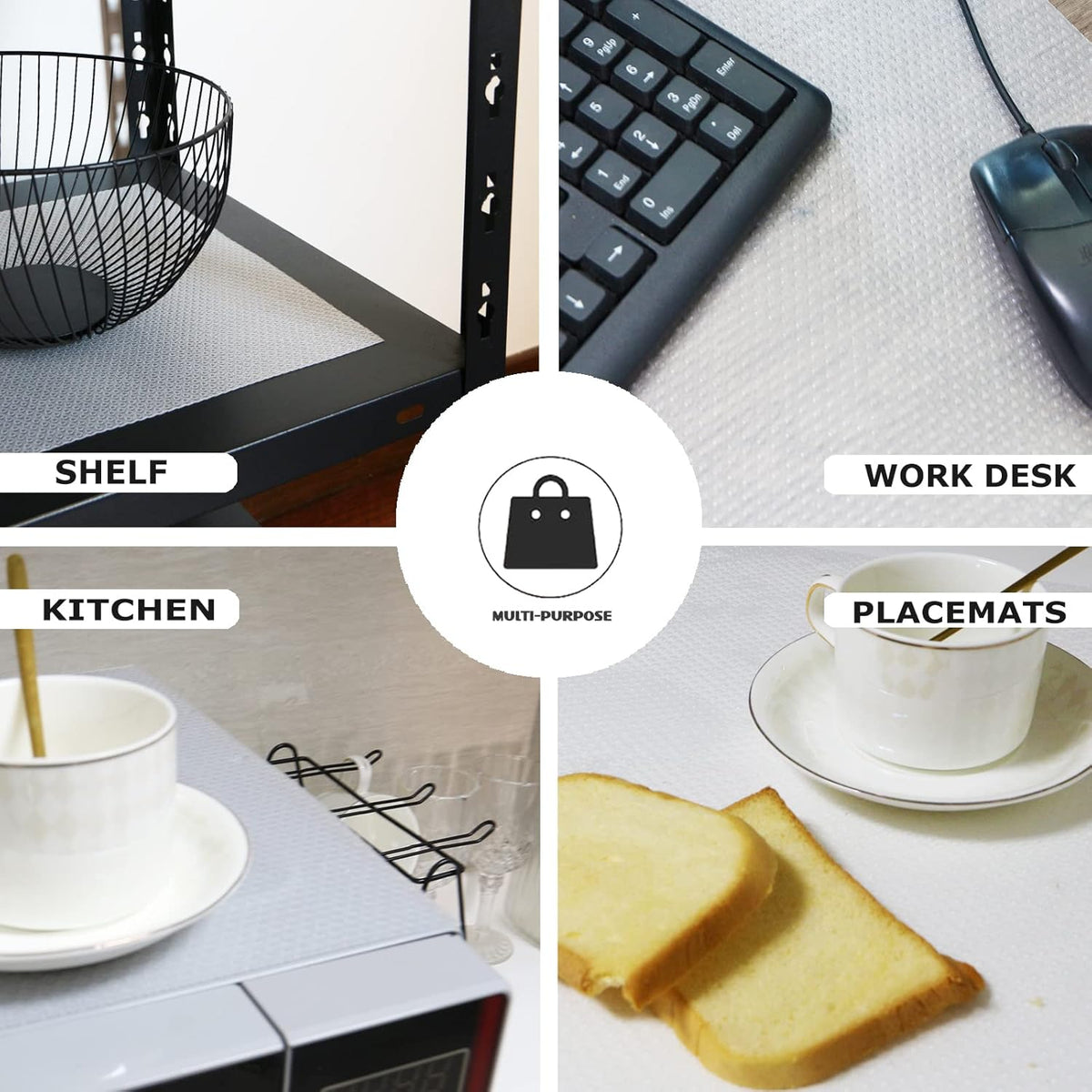 8Pcs Refrigerator Liners, Washable Fridge Liner Mats Covers Pads for Glass Shelf Cupboard Cabinet