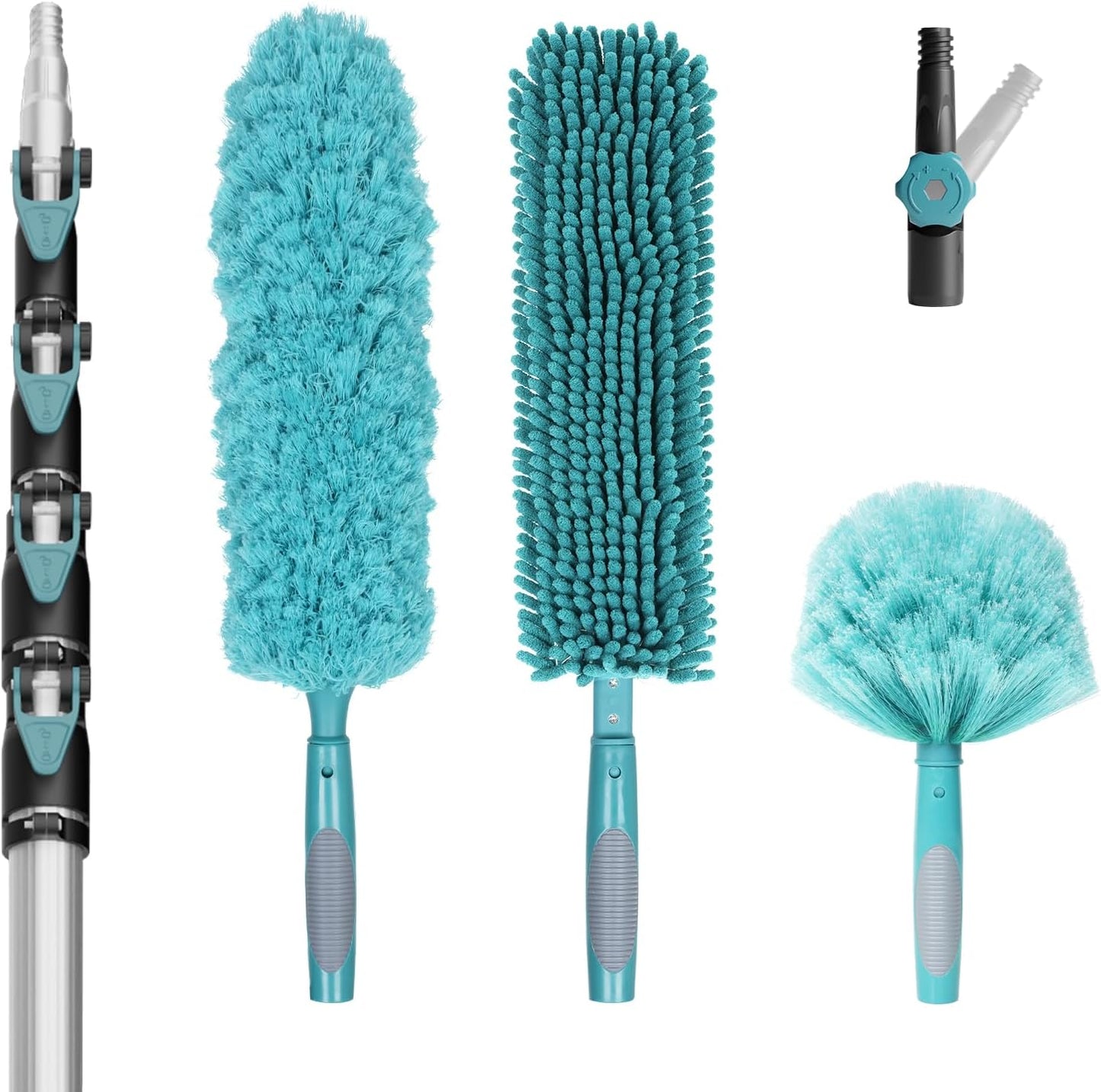 36 Foot High-Reach Duster Kit with 7-30FT Extendable Pole - High Ceiling Duster Cleaning Kit with