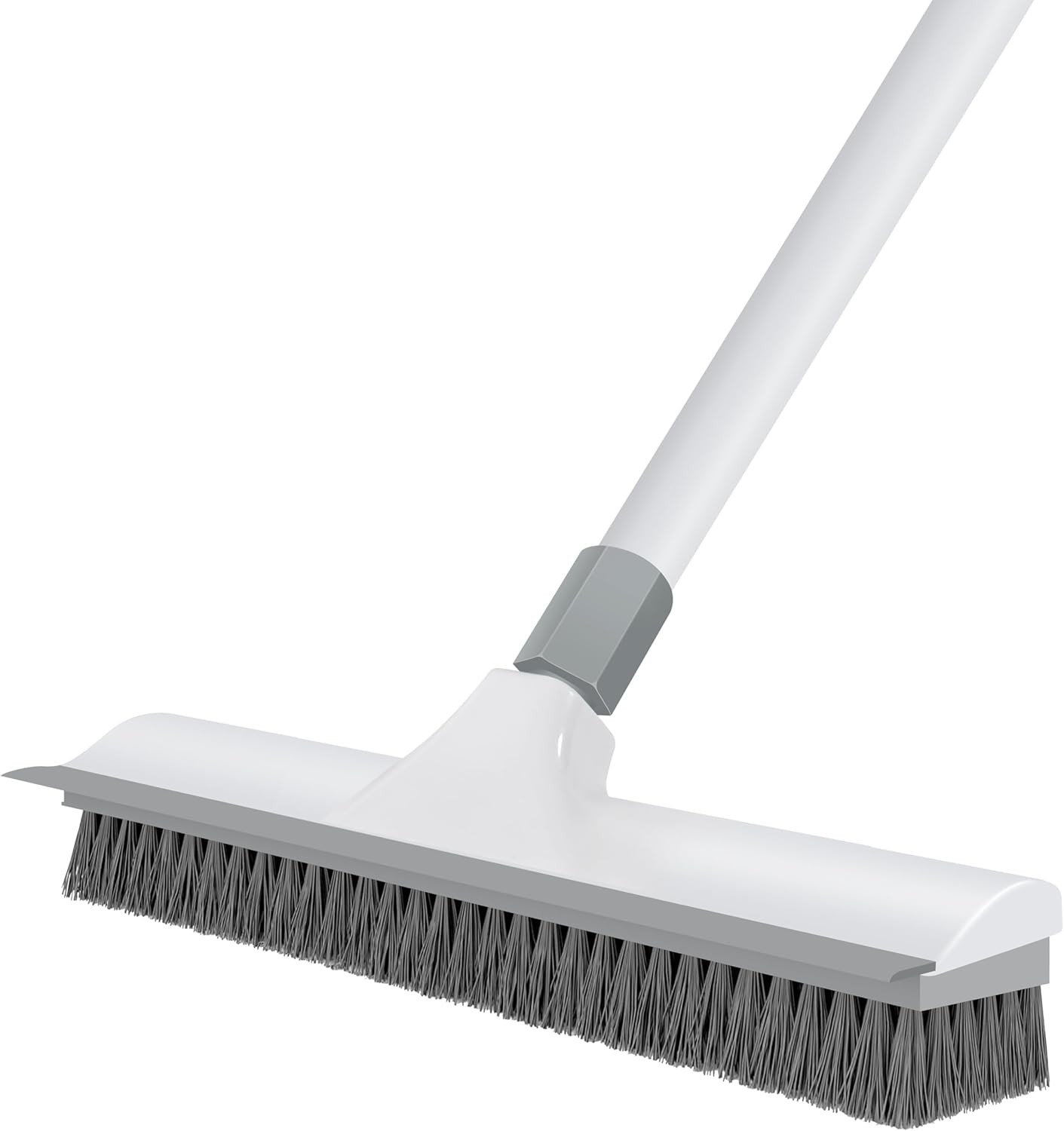 Floor Scrub Brush with 60 inch Long Handle, 2 in 1 Heavy Duty Stiff Bristle Floor Scrubber Brush