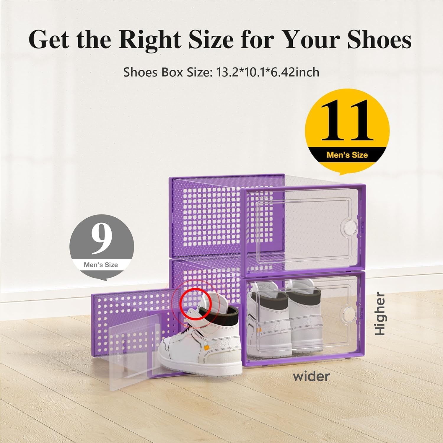 Kuject X-Large Shoe Storage Boxes Organizers Clear Plastic Stackable 12 Pack, Shoe Rack & Holder