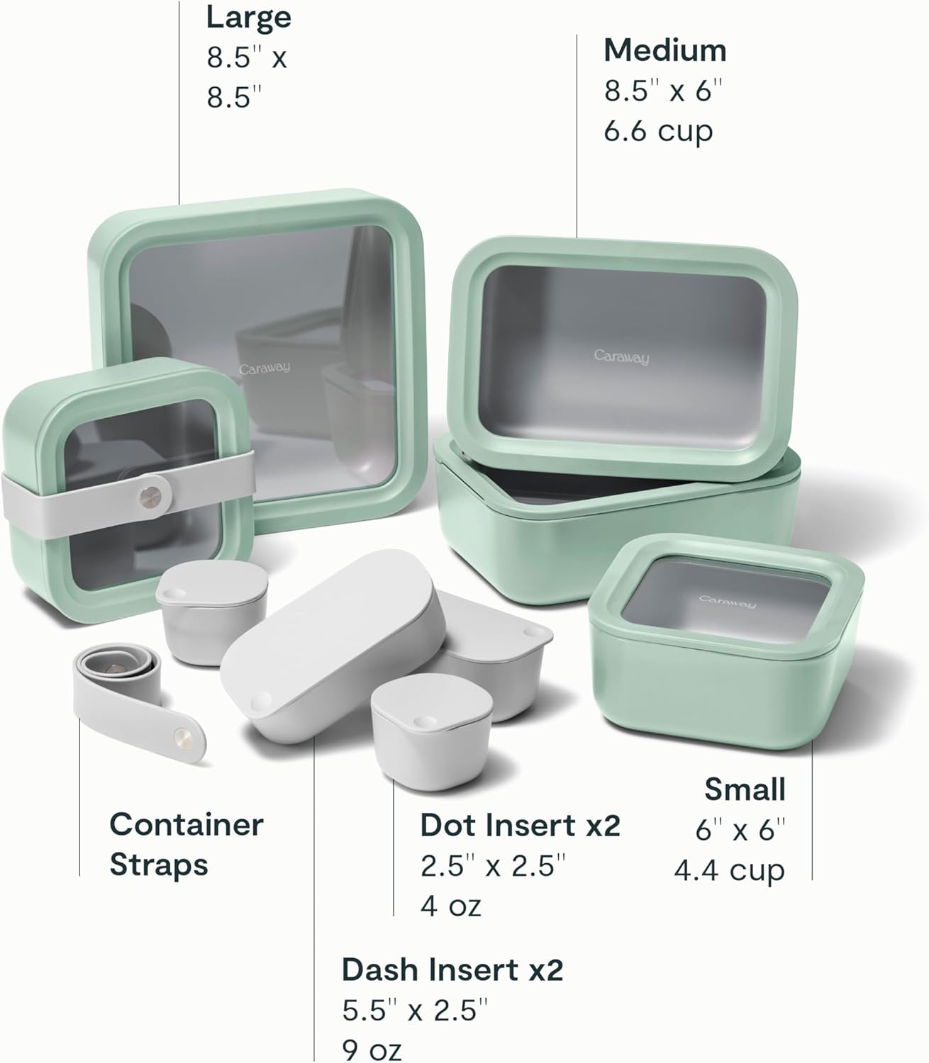Caraway 14pc Glass Food Storage Container Set - Easy to Store, Non Toxic Lunch Box - with Glass
