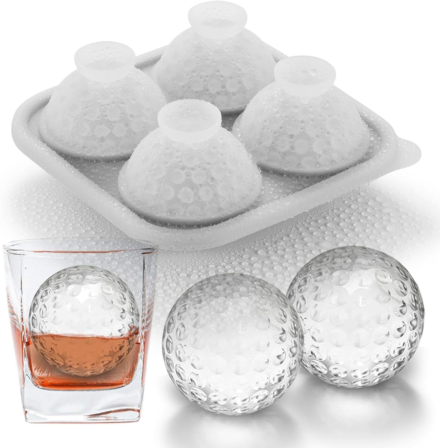 Nax Caki 3D Golf Ice Cube Tray, Large Golf Silicone Fun Shapes Whiskey Ice Mold with Funnel for