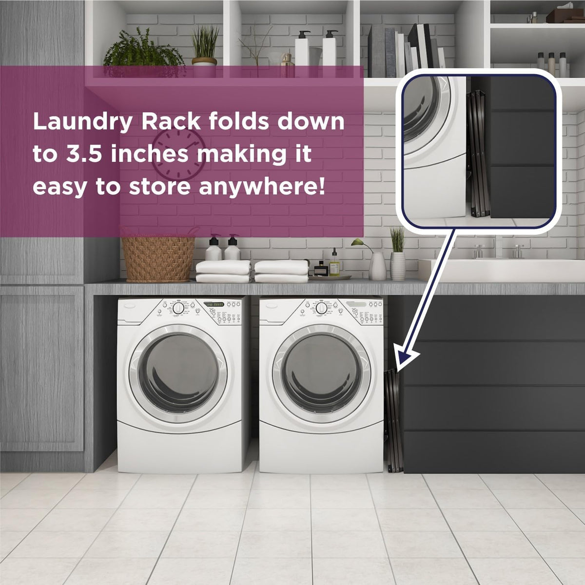 BLACK+DECKER Laundry Organization Expandable/Collapsible Clothes Drying Rack. Essential for