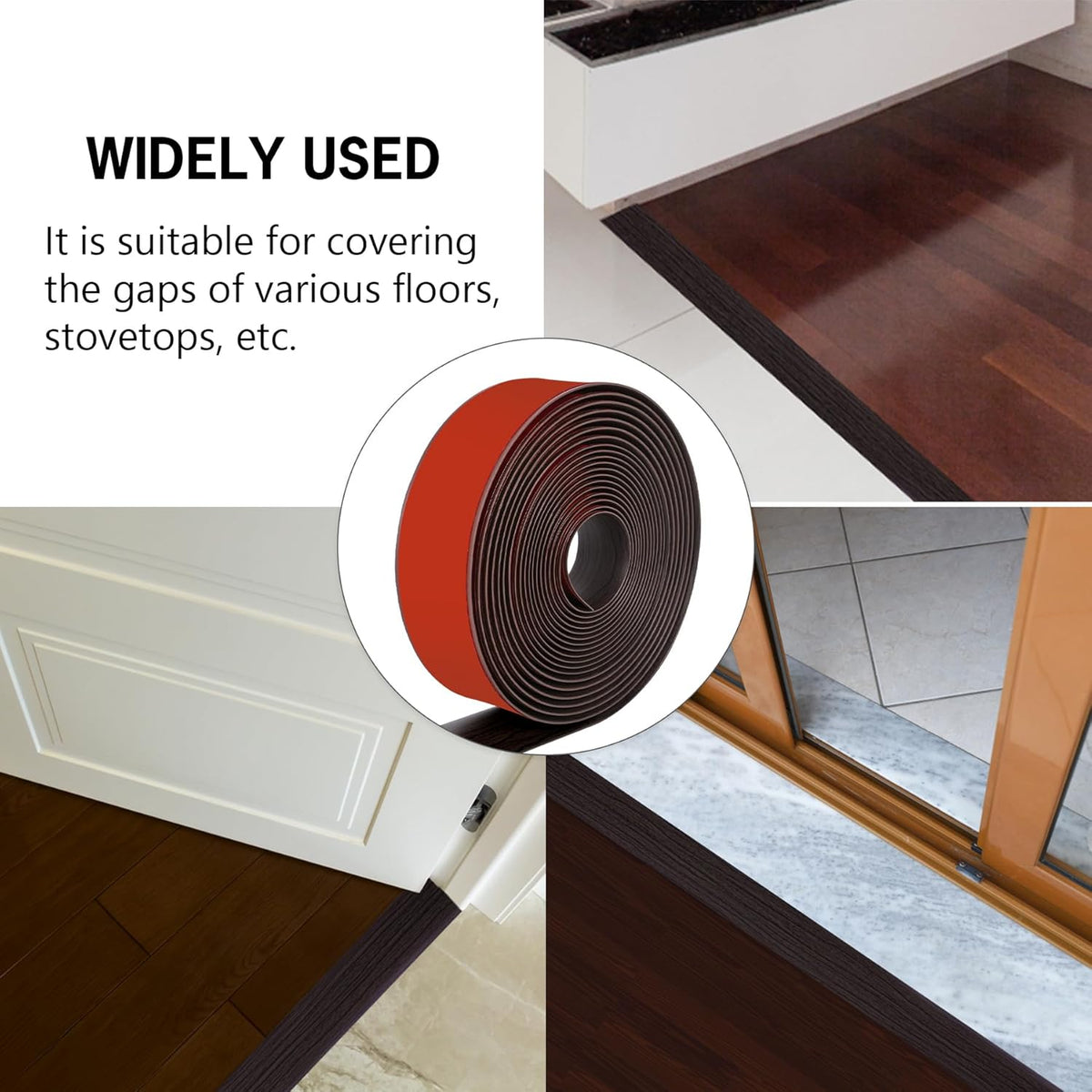 5Ft Floor Transition Strip Self Adhesive Vinyl Cover Floor Strip Flat Divider Transition Strip Wood