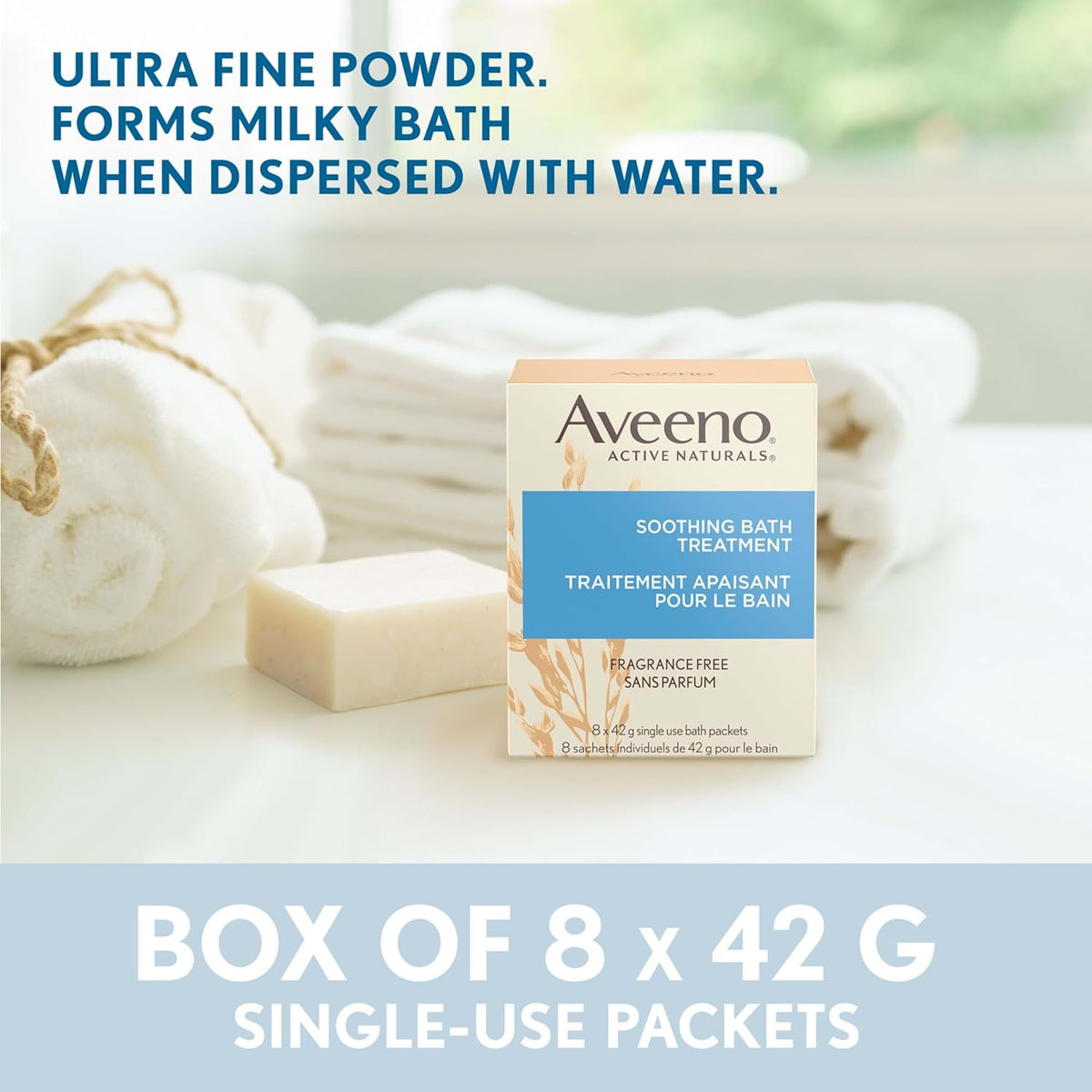 Aveeno Fragrance-Free Soothing Bath Treatment & Soak for Soothing Relief, 100% Natural Colloidal
