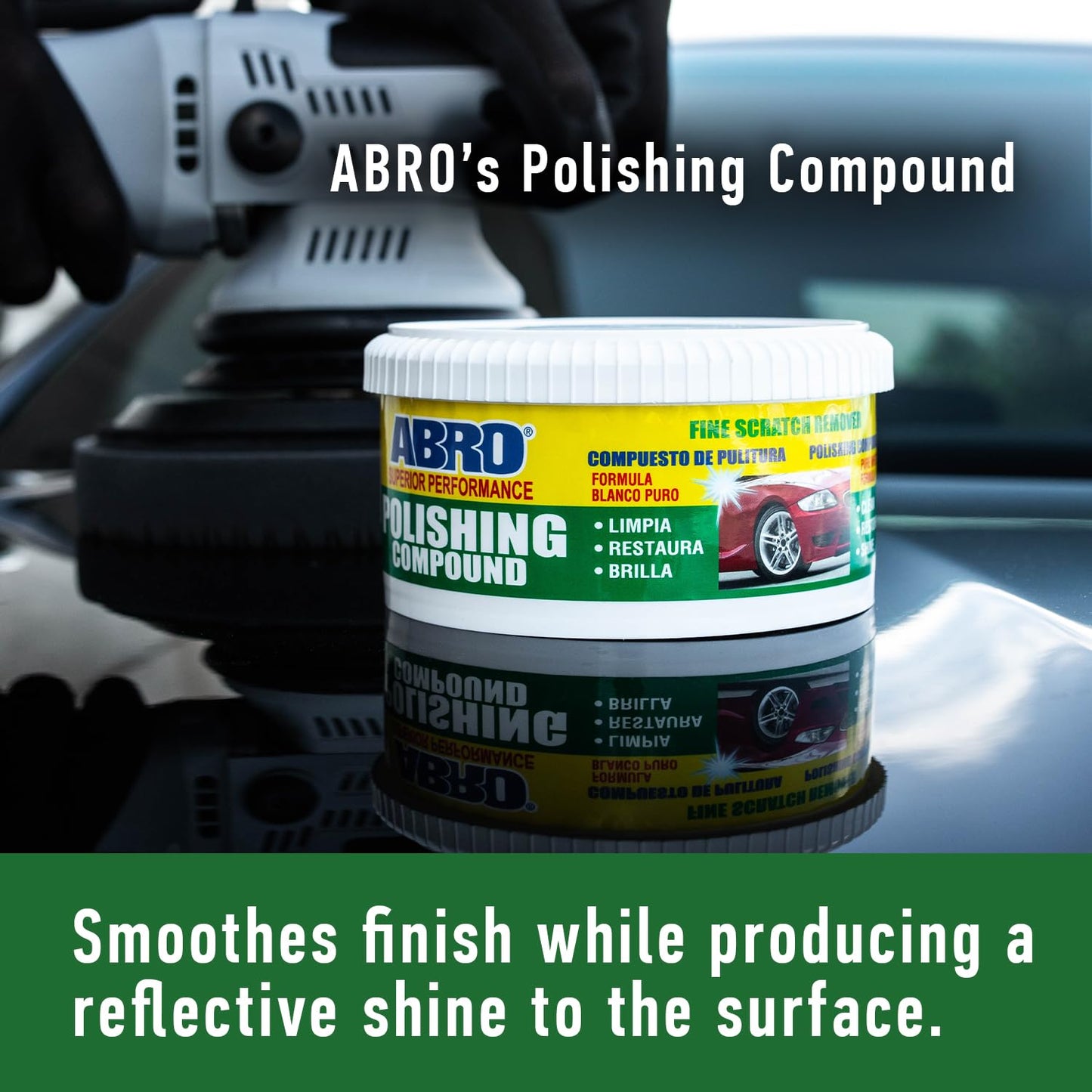 ABRO Superior Performance Car Polishing Compound for Oxidized Finishes, Buff, Shine, Smooth, &