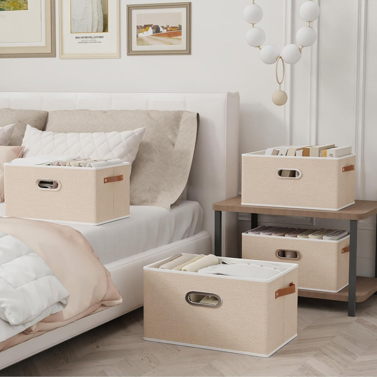 Yawinhe Collapsible Storage Box, Cube Storage Basket, Fabric Foldable Storage Bins Organizer