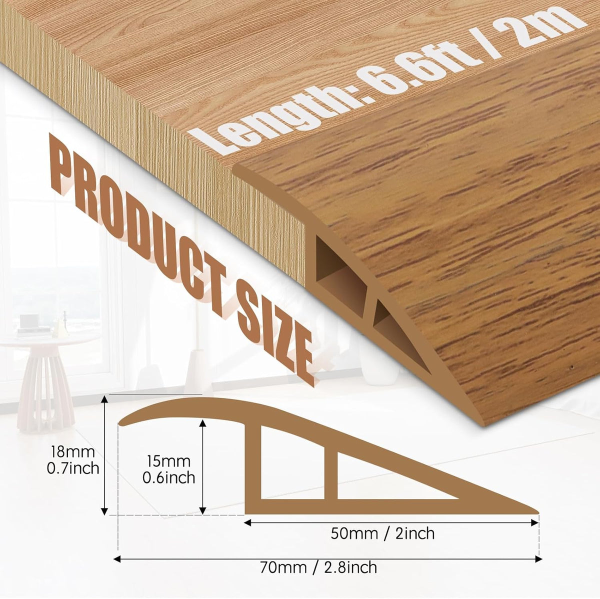 Floor Transition Strip Door Threshold 79" Floor Transition Reducer Trim on The Edges Threshold