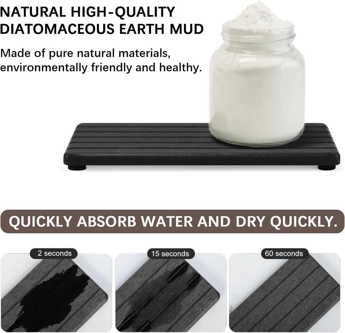 3PCS Stone Drying Tray, Stone Soap Tray, Water Absorbing Stones Trays for Sink, Fast Dry Diatomite