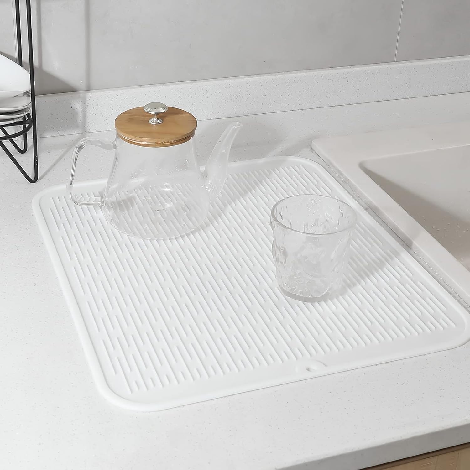 Silicone Dish Drying Mat for Multiple Usage,Easy clean,Eco-friendly,Heat-resistant Silicone Mat for