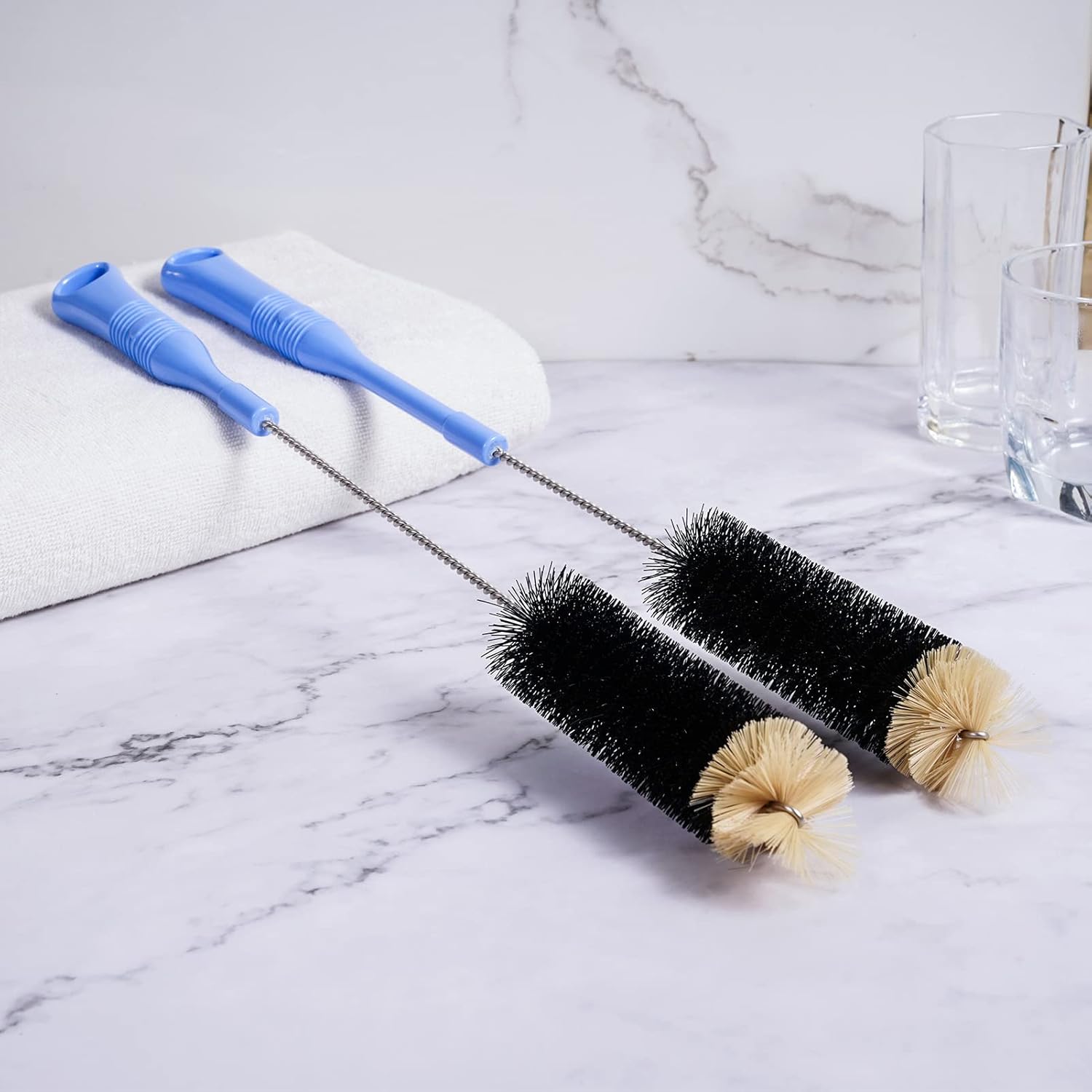 Bottle Cleaning Brush, 17 Inches Extra Long Handle Water Bottle Brush, Flexible Bendable Cleaner
