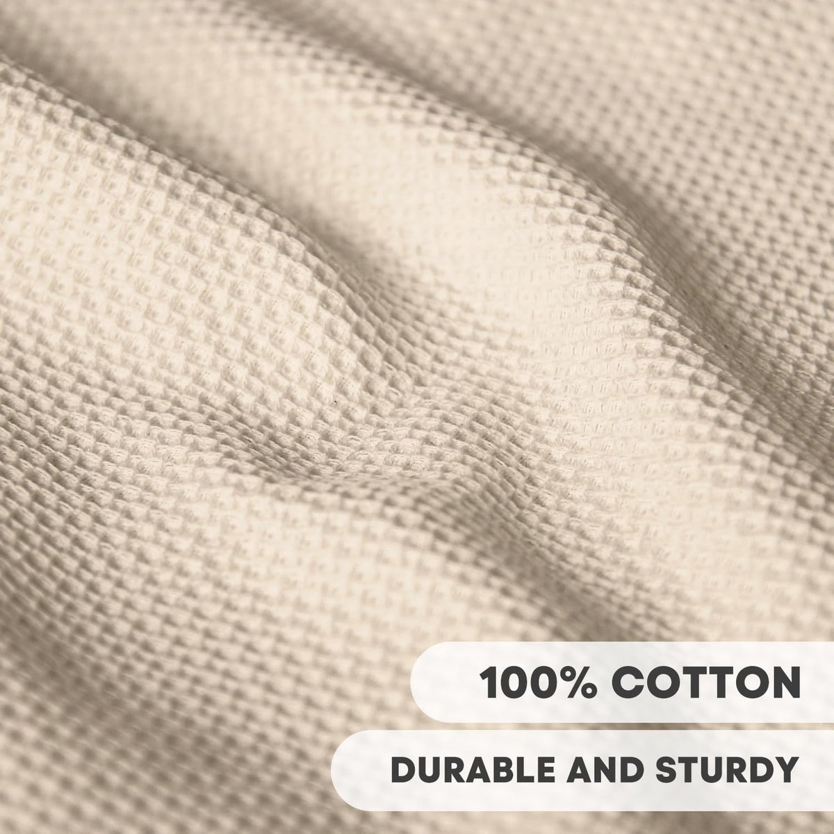 Artoid Mode 100% Cotton Beige Waffle Weave Kitchen Dish Cloths, 12x12 Inch Ultra Soft Absorbent