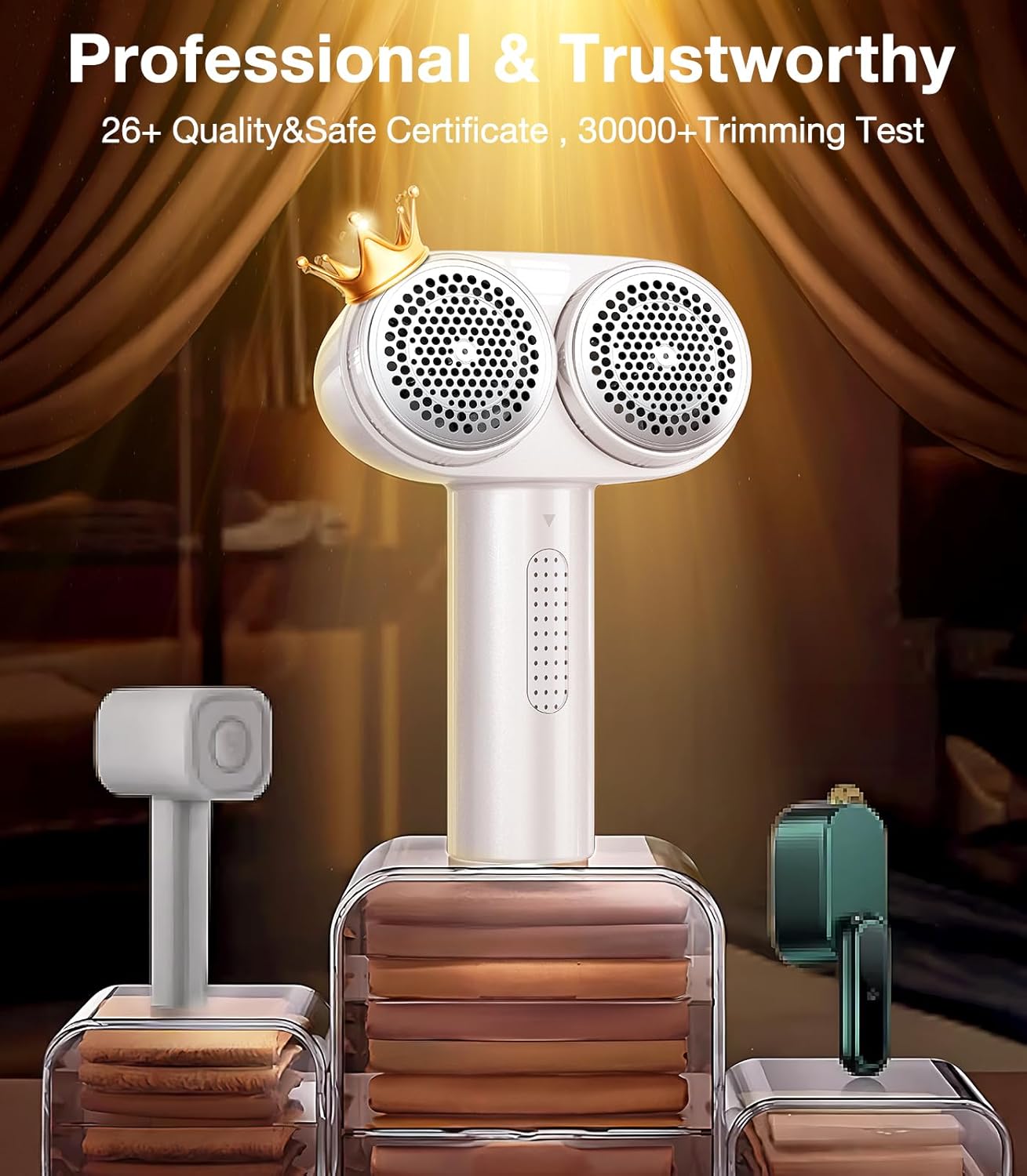 DesertWest Fabric Shaver, 2000mah Rechargable Lint Remover, Lint Shavers to Remove Pilling, Sweater