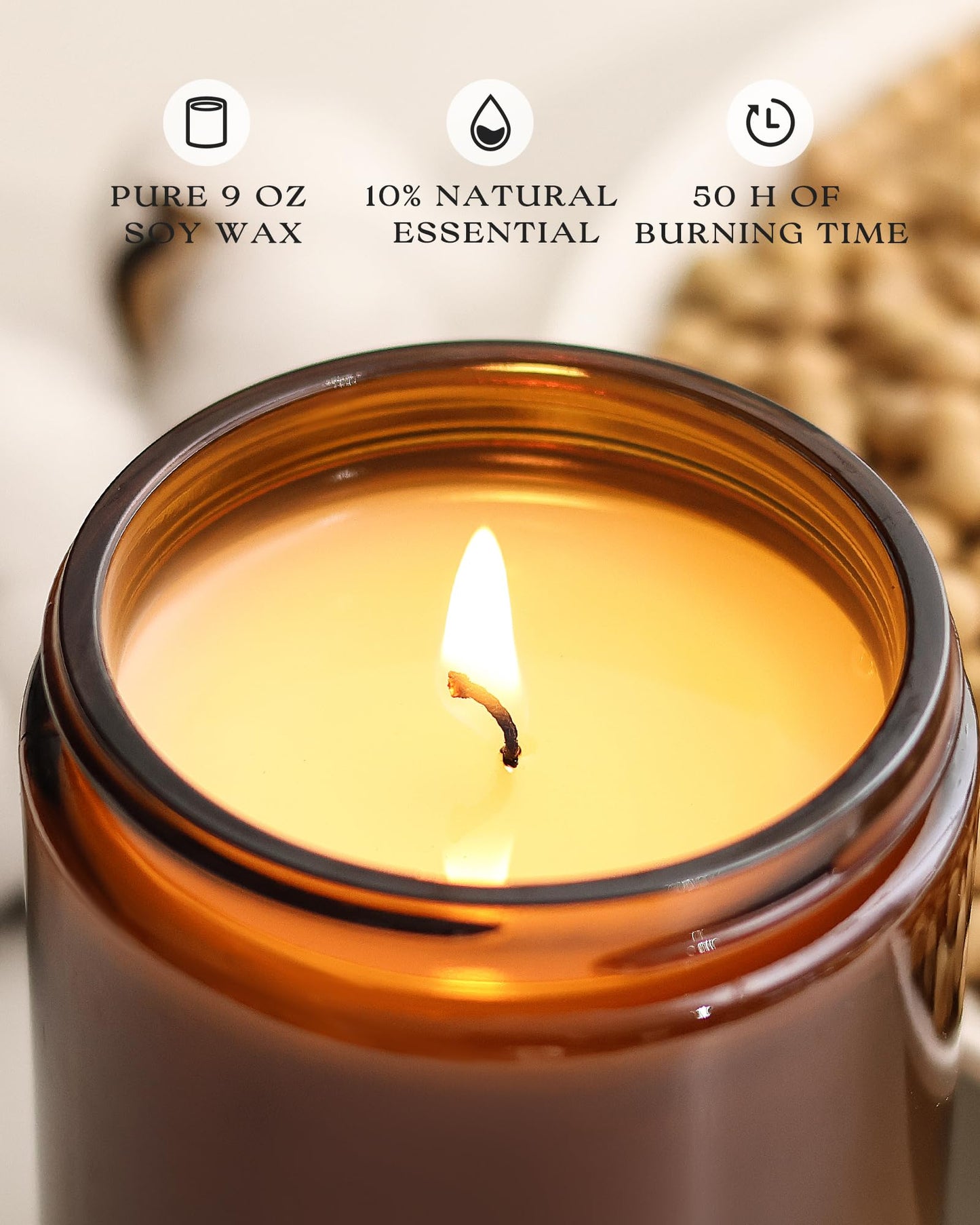 AOOVOO Scented Candles - 4PC Candle Set, 36 oz Soy Candles