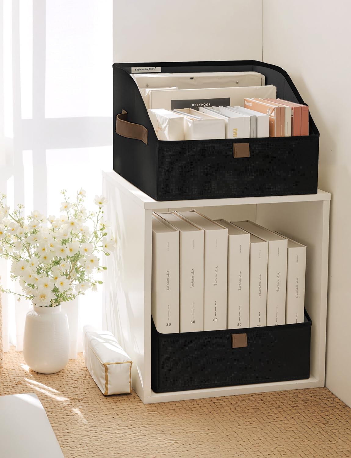 StorageWorks Closet Storage Bins, Trapezoid Organizer Box for Shelves, Fabric Clothes Bin, Foldable